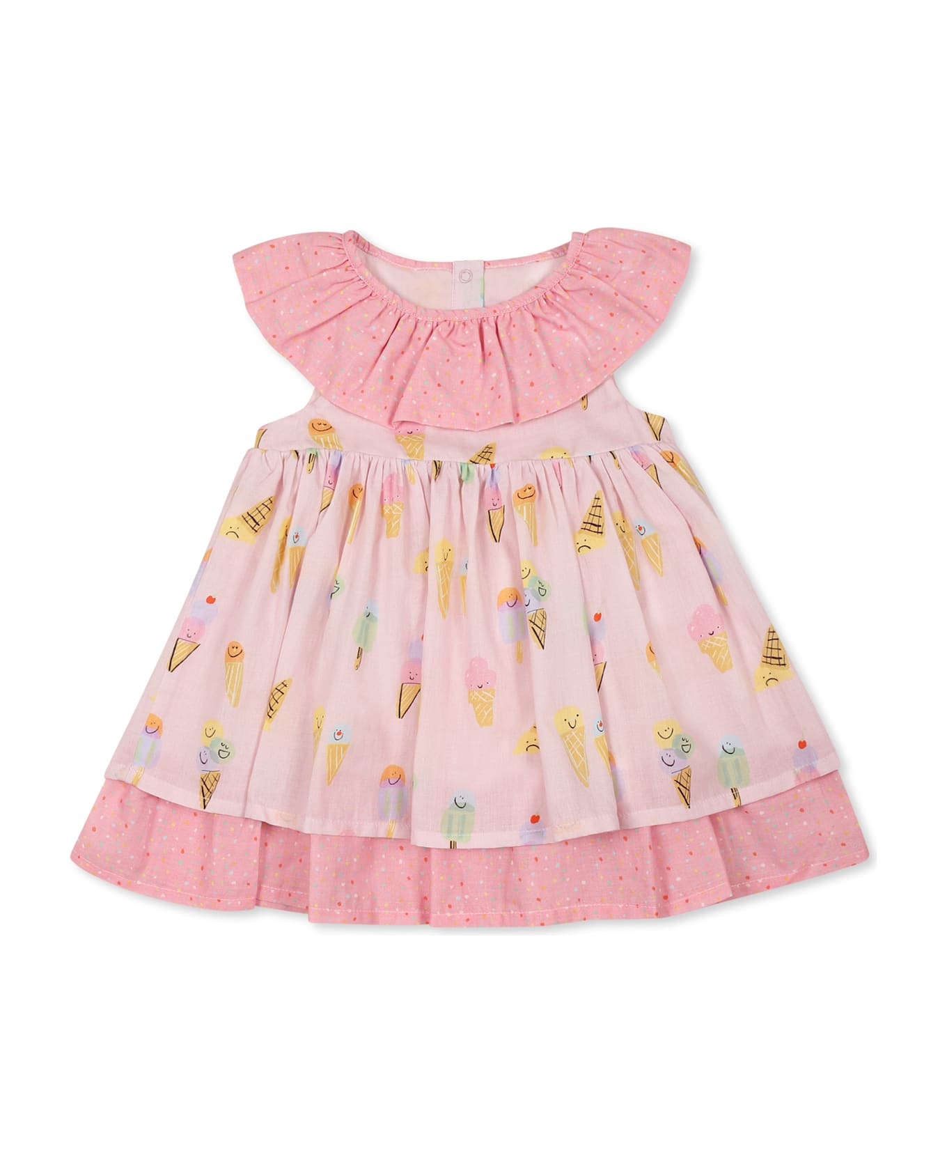 Stella McCartney Kids Pink Dress For Baby Girl With Ice Cream - Pink
