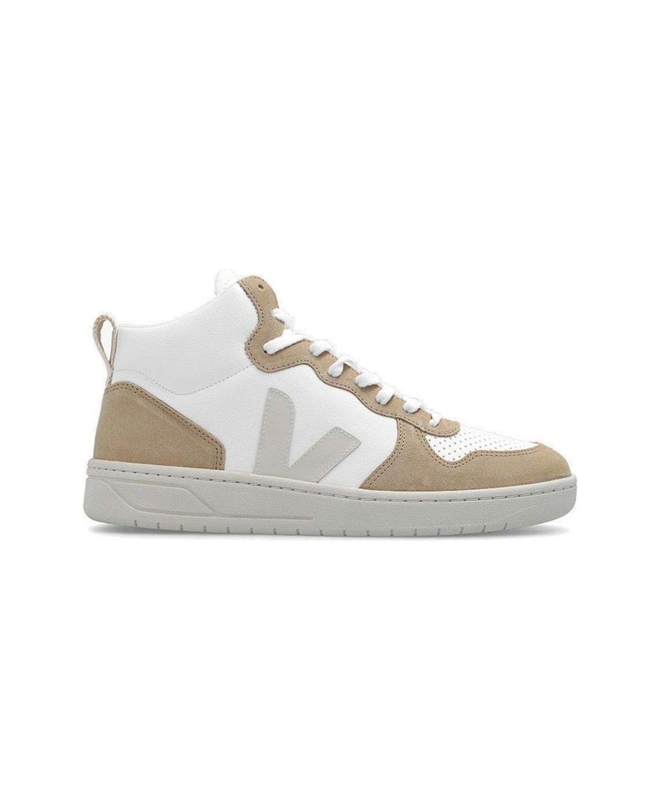 Veja V-15 Chromefree High-top Sneakers - White