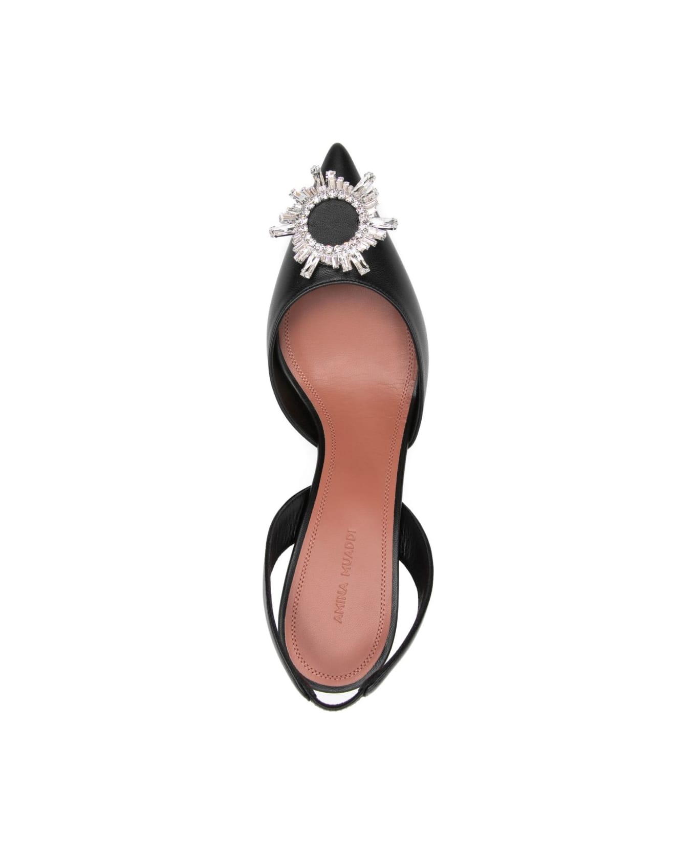 Amina Muaddi Begum Leather Slingback Pumps - Black