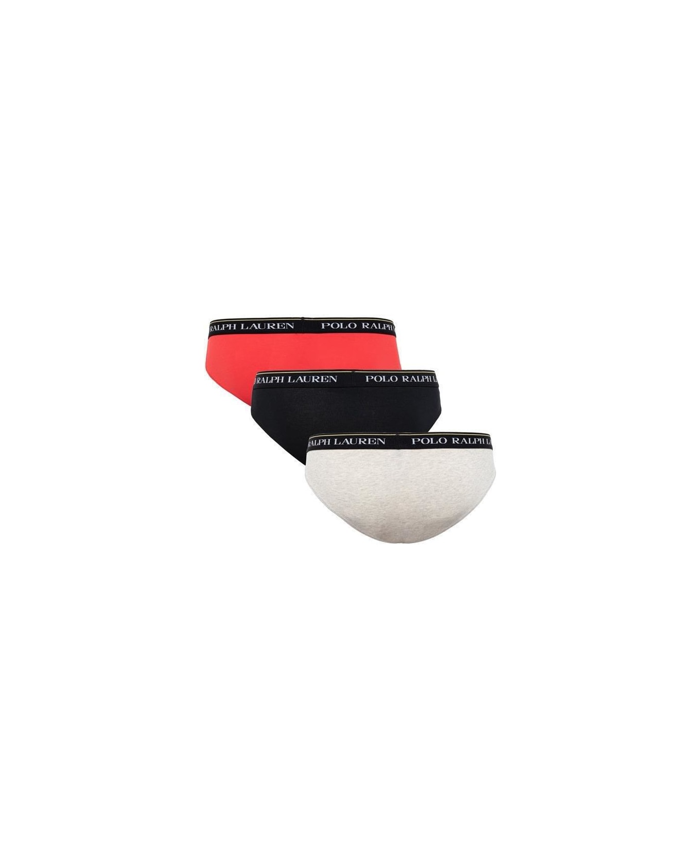 Polo Ralph Lauren Logo Band Three-pack Briefs - Black/red reef/lt sprt htr