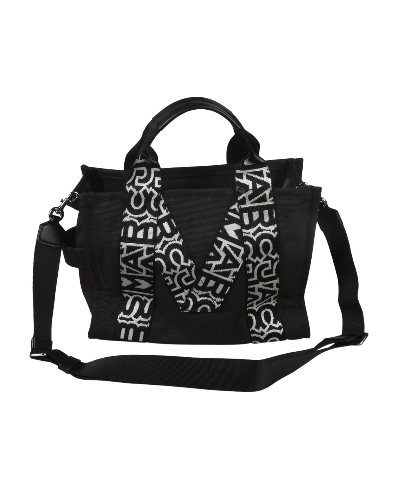 Marc Jacobs M-strap Embroidered Tote - Black