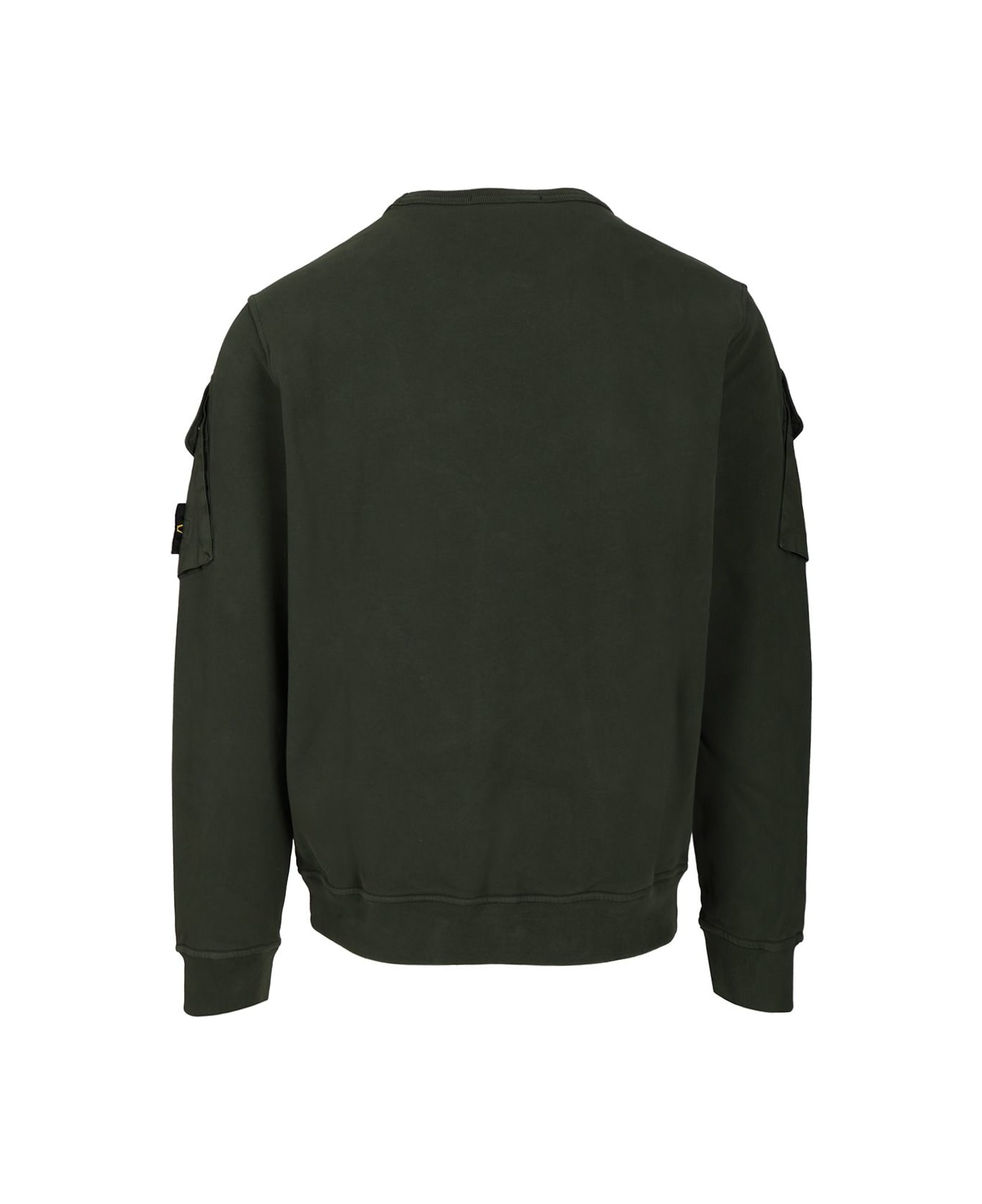 Stone Island Crewneck Sweatshirt In Brushed Organic Cotton - 0 Nero