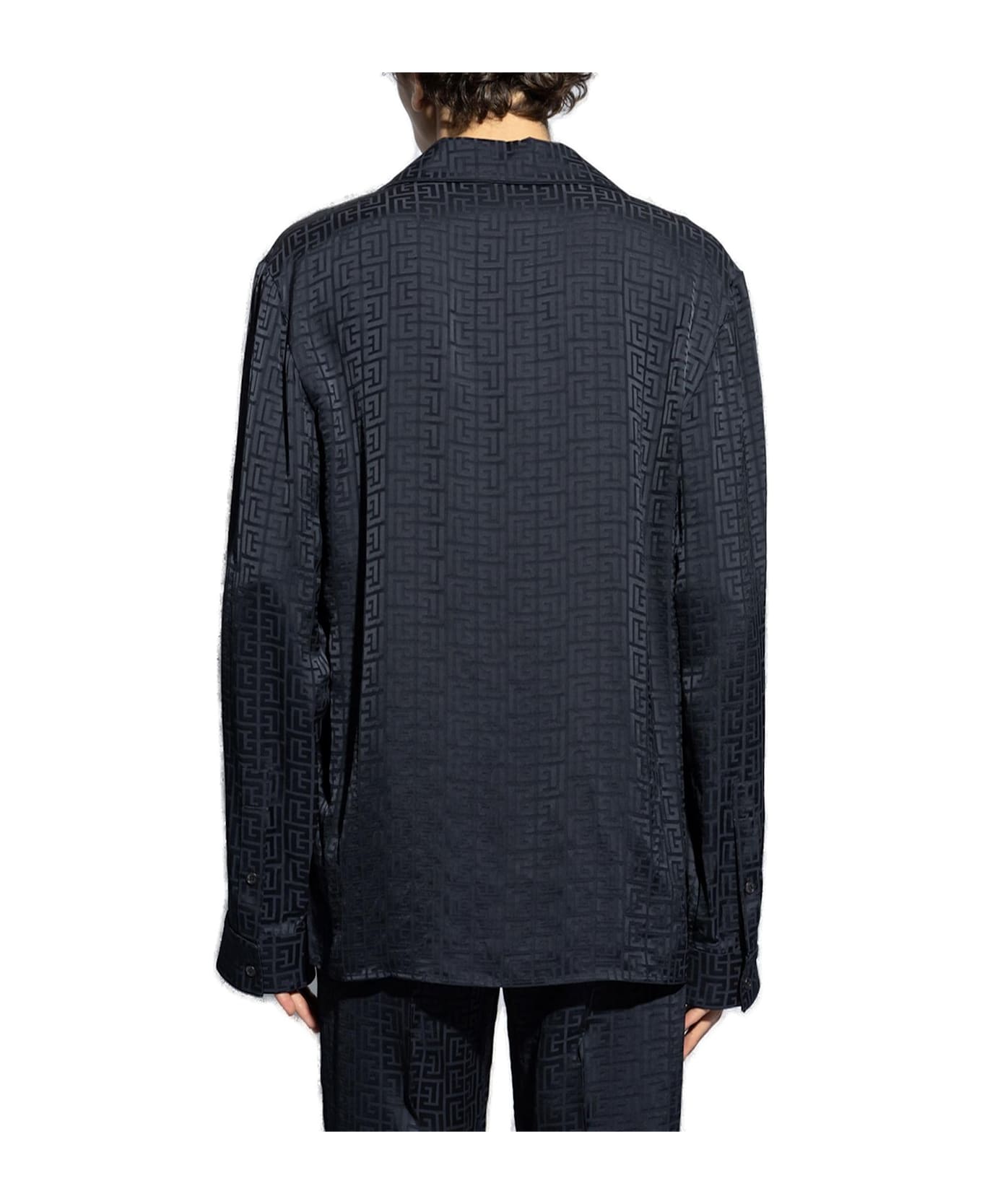 Balmain All-over Monogram Shirt - Blu