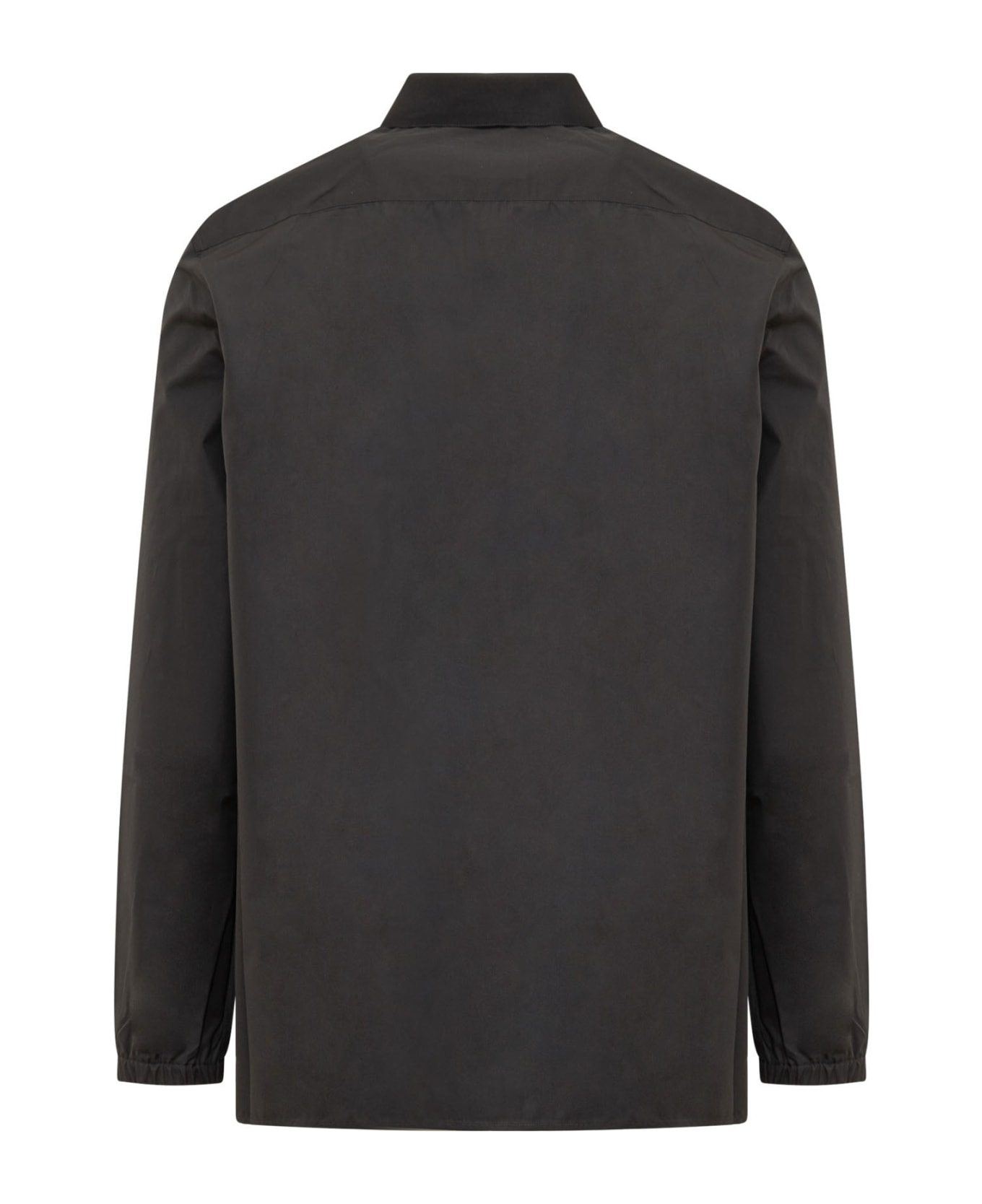 Givenchy Boxy Fit Long Sleeve Zip Print Shirt - BLACK