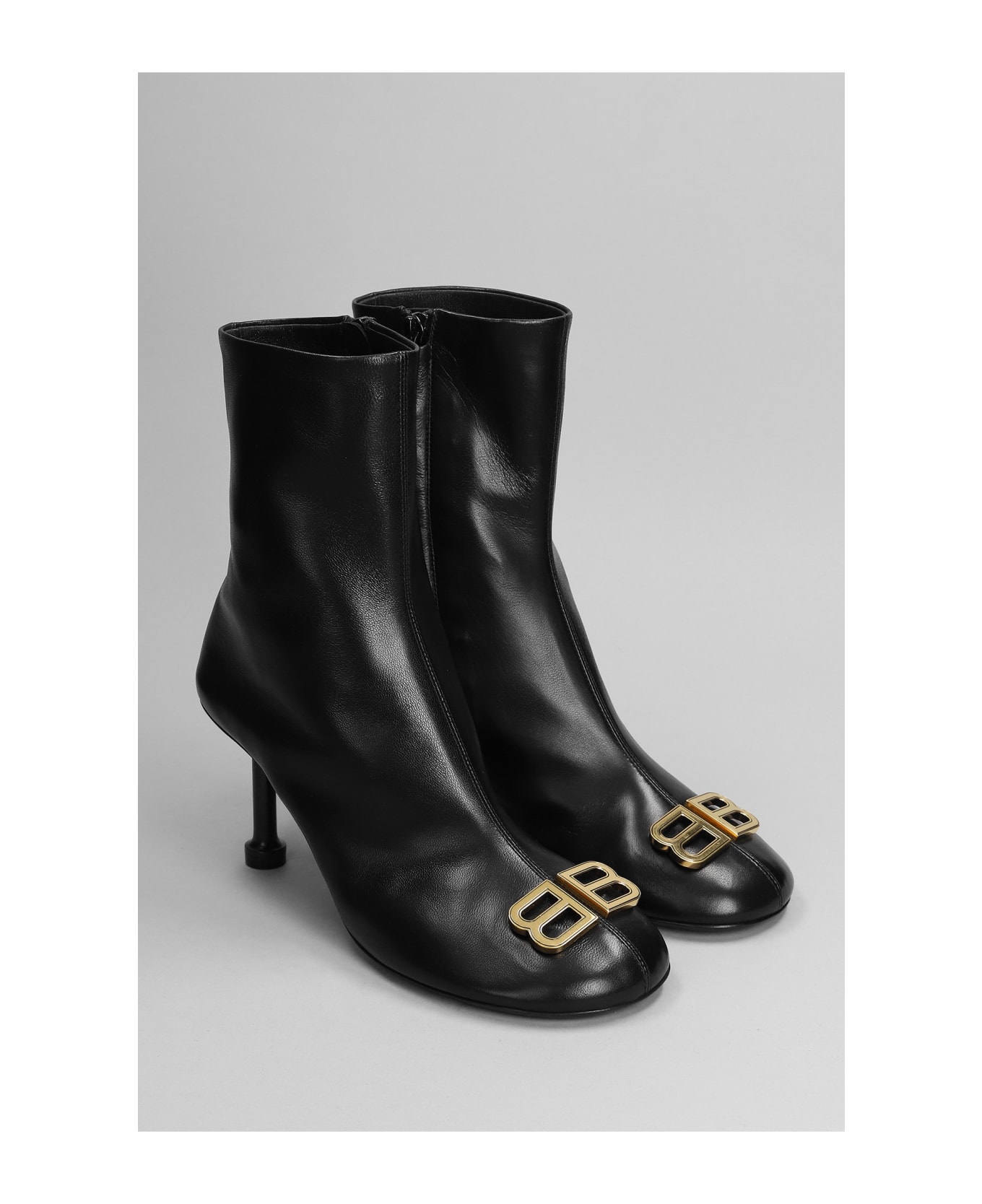 Balenciaga High Heels Ankle Boots In Black Leather - black ブーツ