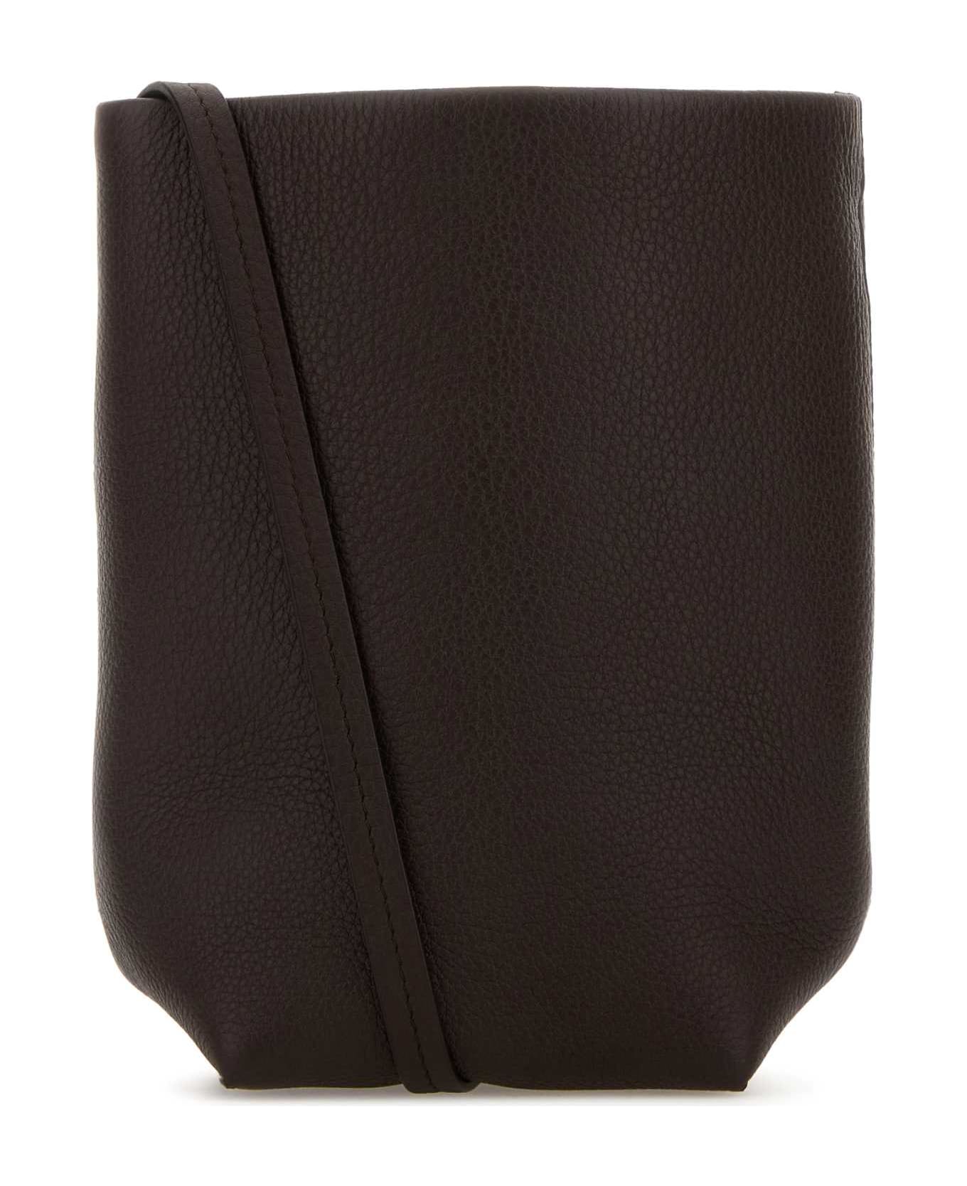 The Row Dark Brown Leather N/s Park Crossbody Bag - DEEP BROWN ANS