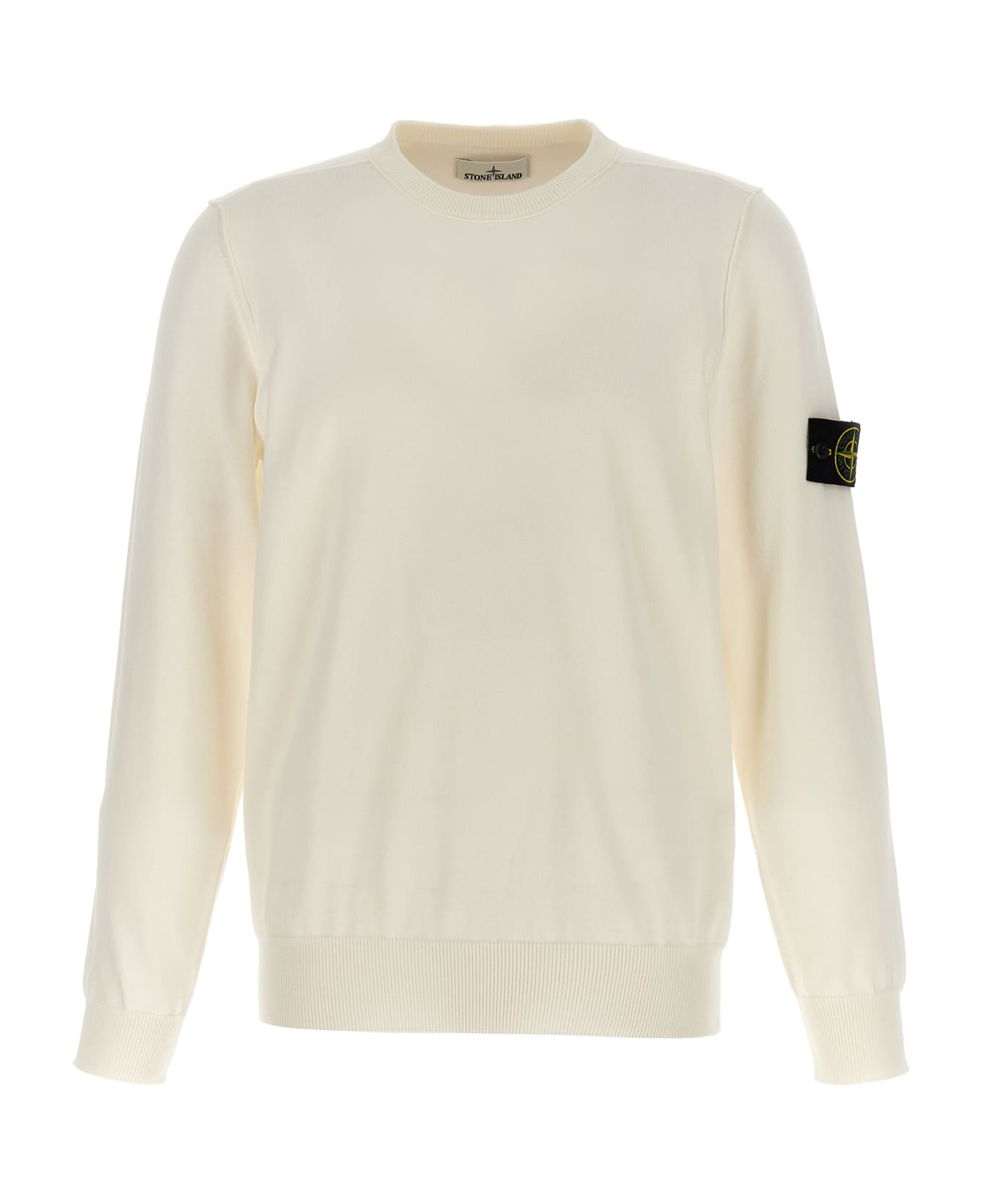 Stone Island Logo Sweater - White フリース