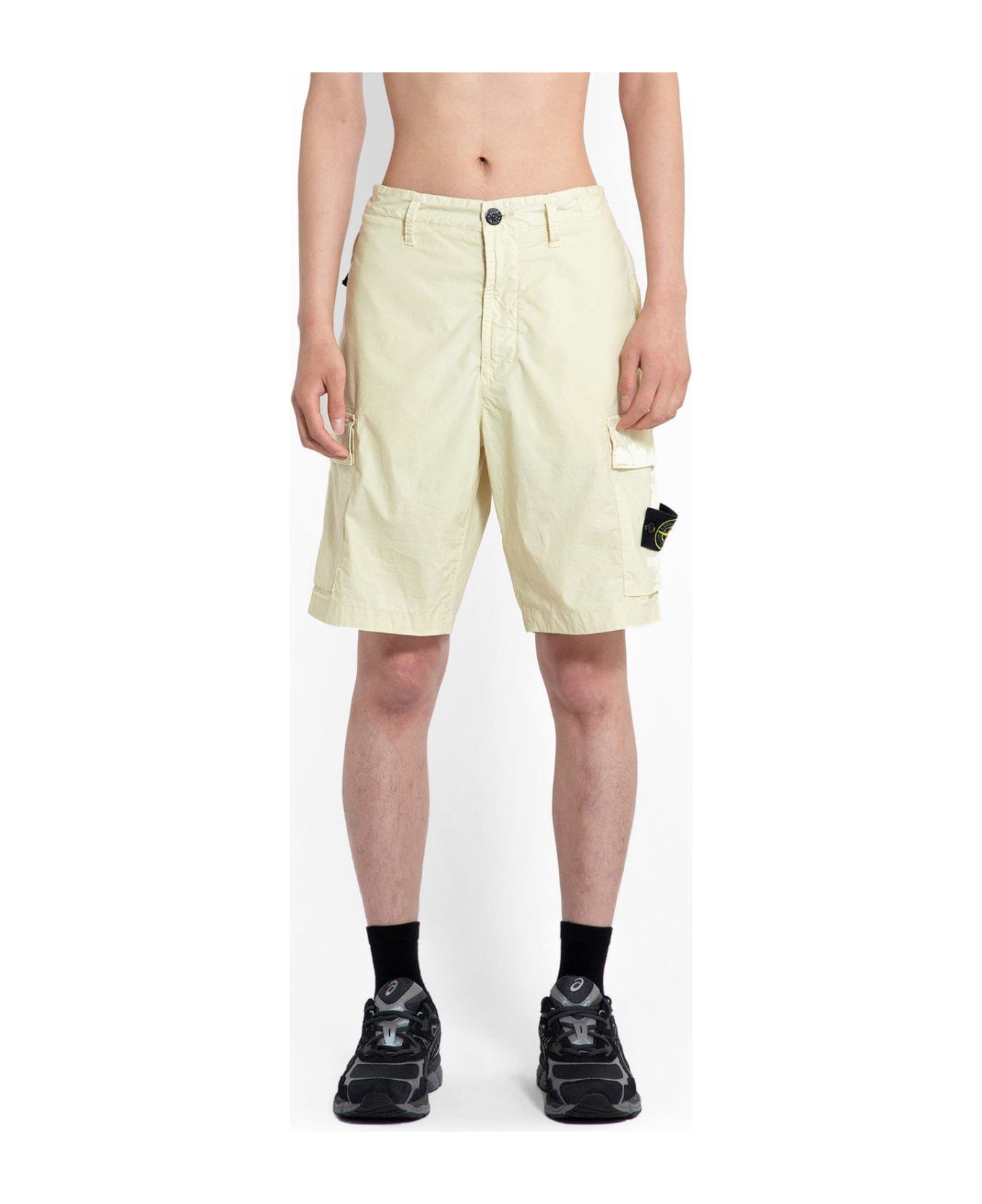 Stone Island Logo Patch Bermuda Shorts - Nero