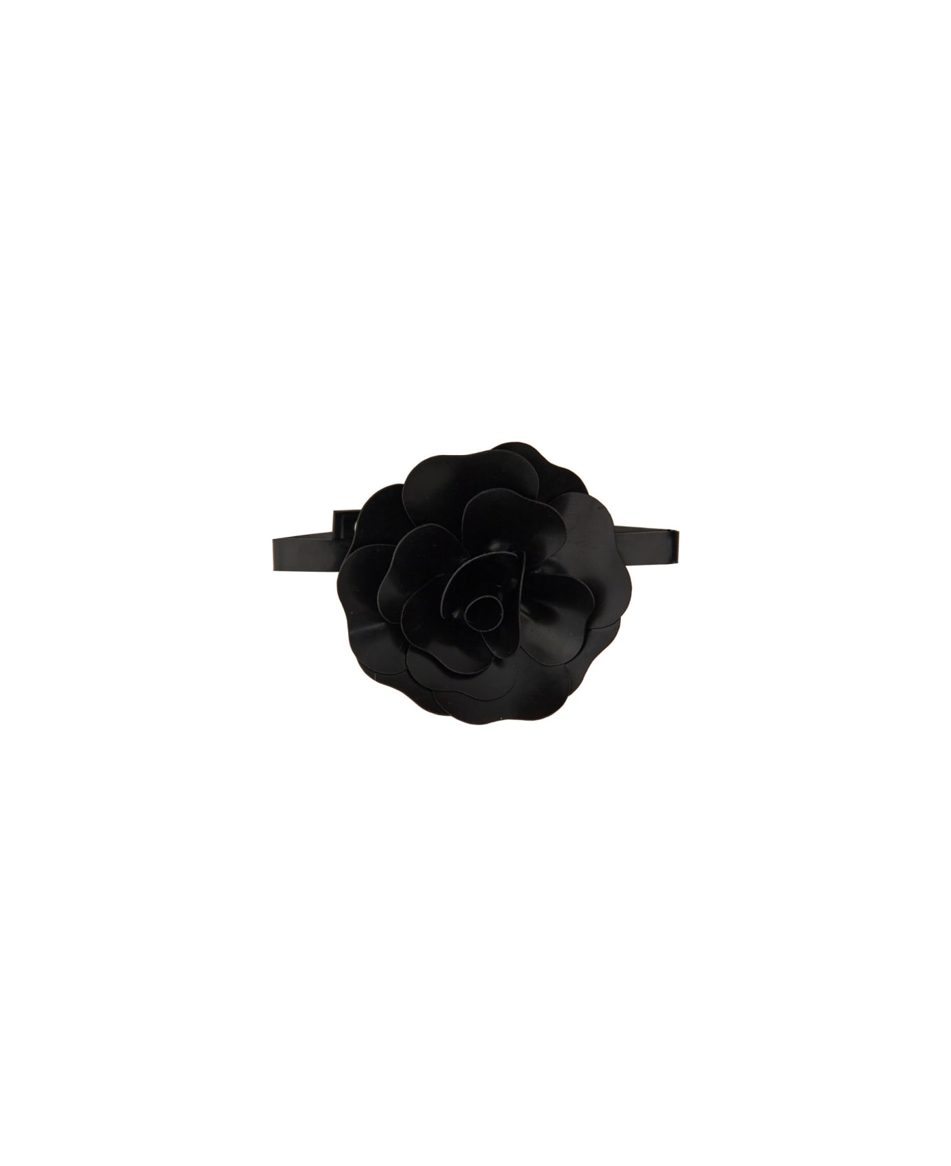 Philosophy di Lorenzo Serafini Choker With Flower - BLACK