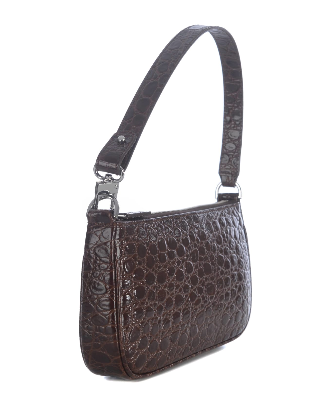 BY FAR Shoulder Bag By Far "rachel Medium" In Croco Leather - Marrone