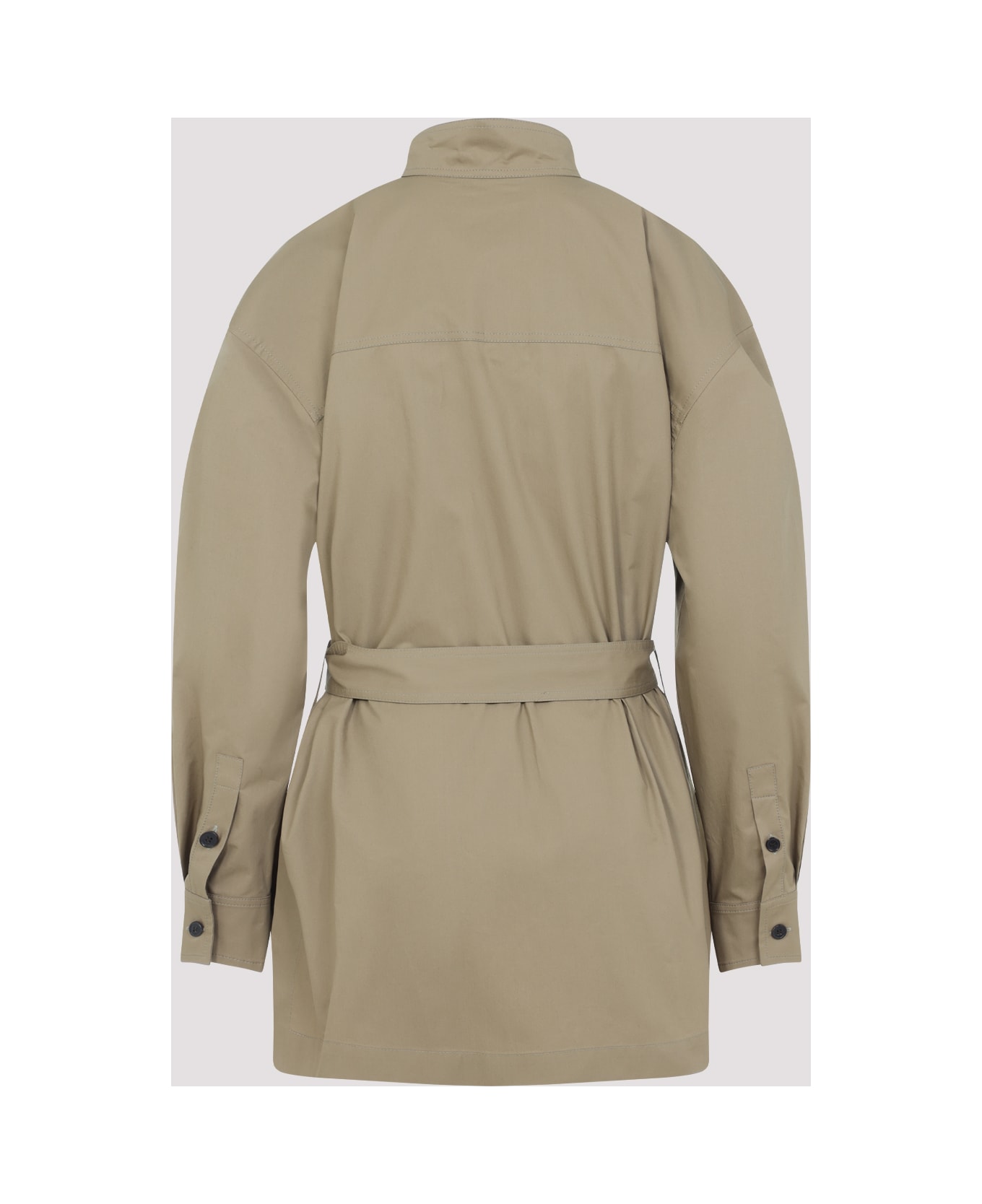 Saint Laurent Camel Poplin Blouse - SABLE MOUILLE