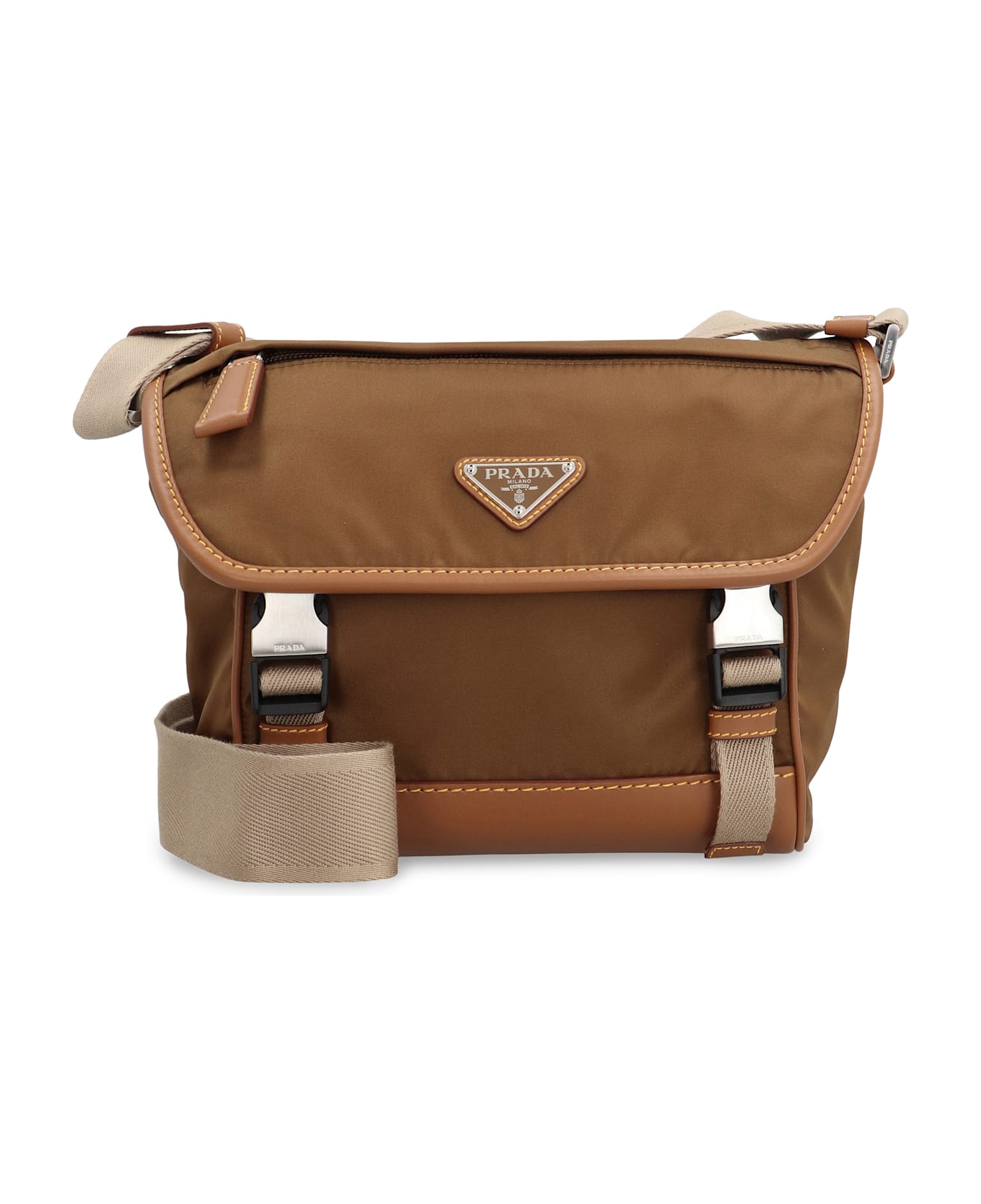 Prada Re-nylon Messenger Bag - brown