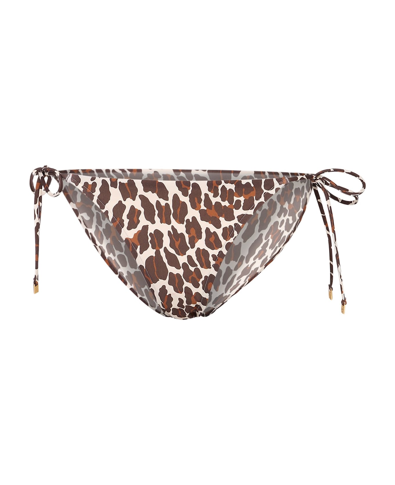 Tory Burch Leopard-printed String Bikini Bottom - Brown
