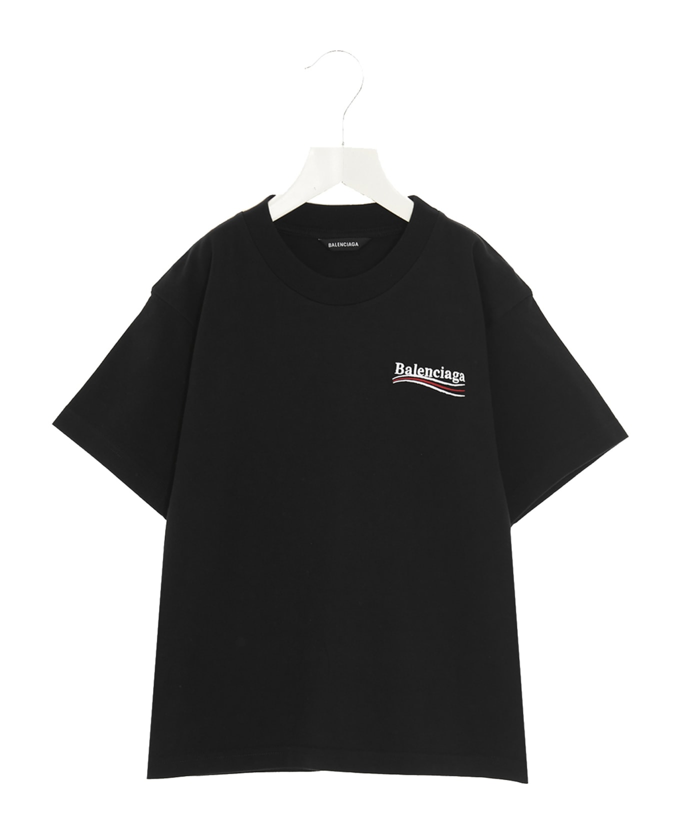 Balenciaga Logo Embroidery T-shirt - Black  