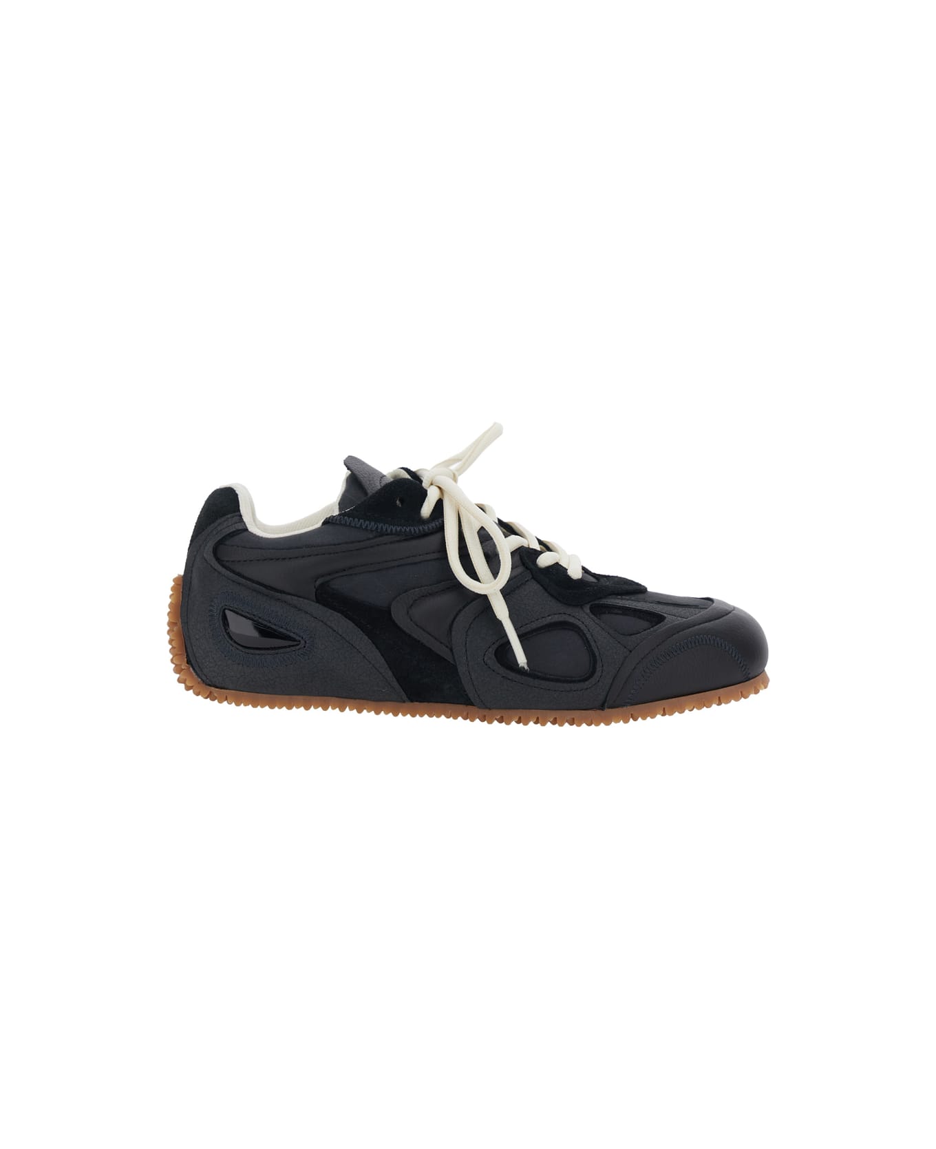 Axel Arigato 'slow Runner' Black Sneaker With Insert Design And Grooved Sole In Leather And Suede Woman - Black