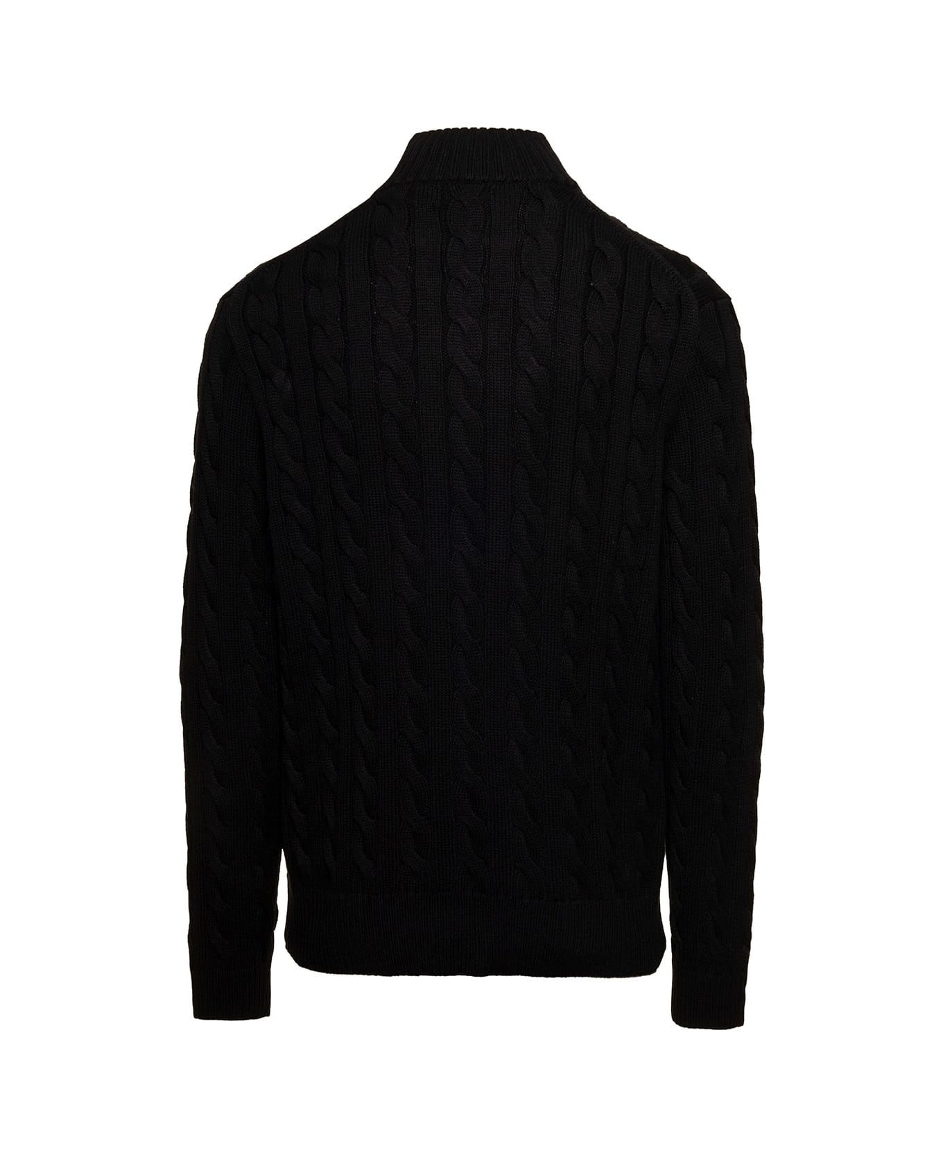 Ralph Lauren Maglia Collo Zip Cotone - POLO BLACK