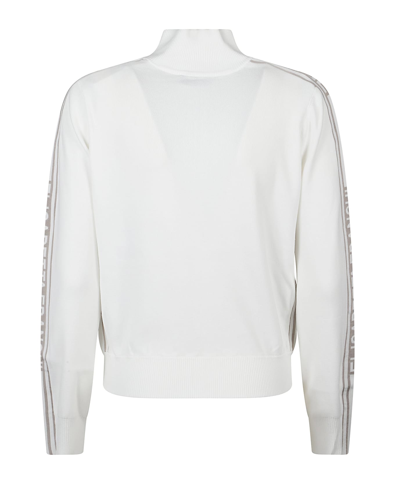 Elisabetta Franchi Contrasting Logo Band Sweatshirt - Avorio/greige