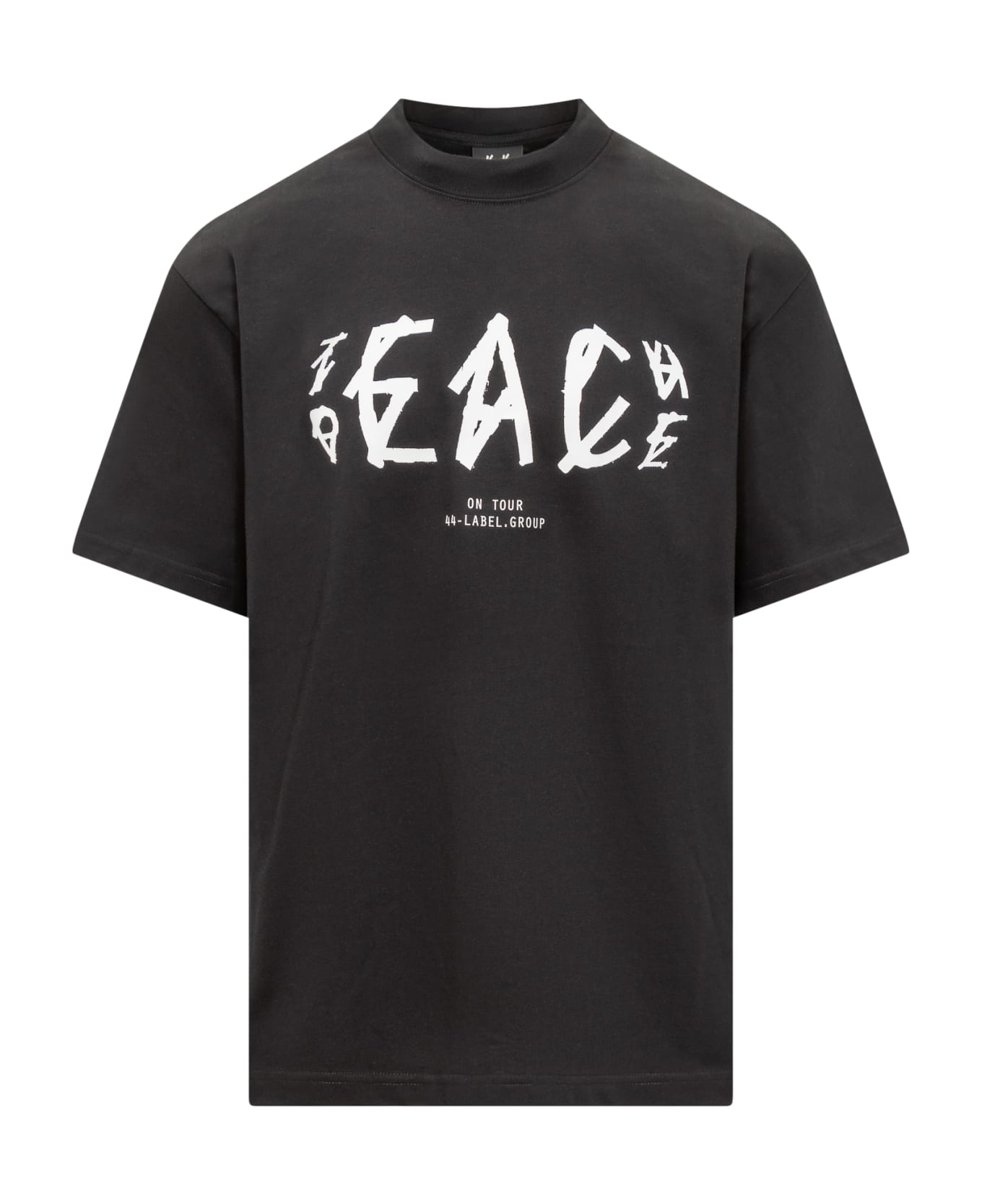 44 Label Group T-shirt With Peace Print - BLACK-TEACH PEACE PRINT