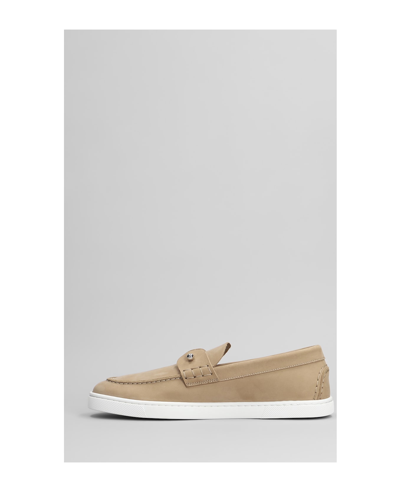 Christian Louboutin Chambeliboat Loafers In Beige Leather - beige