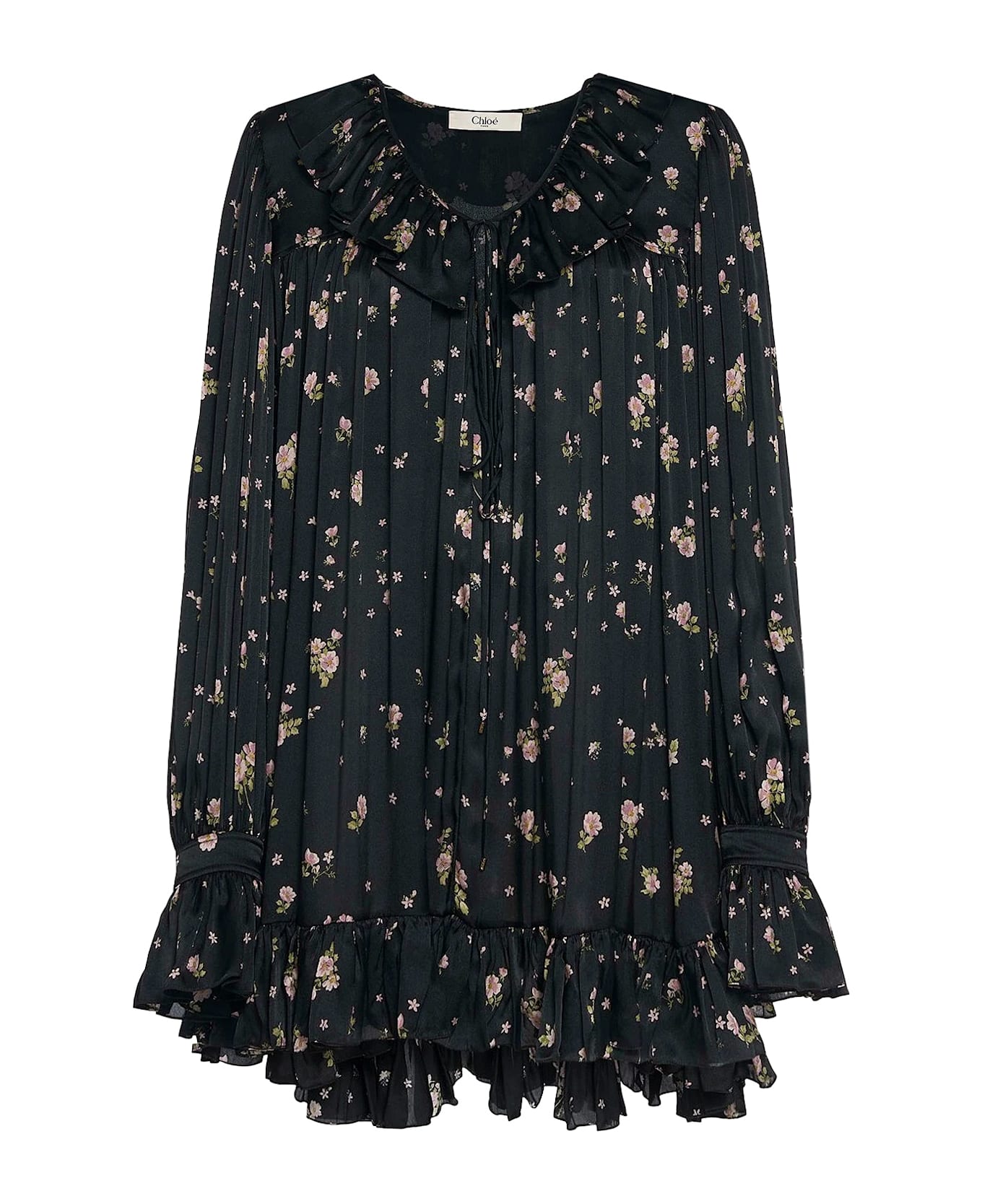 Chloé Silk Short Dress - Black