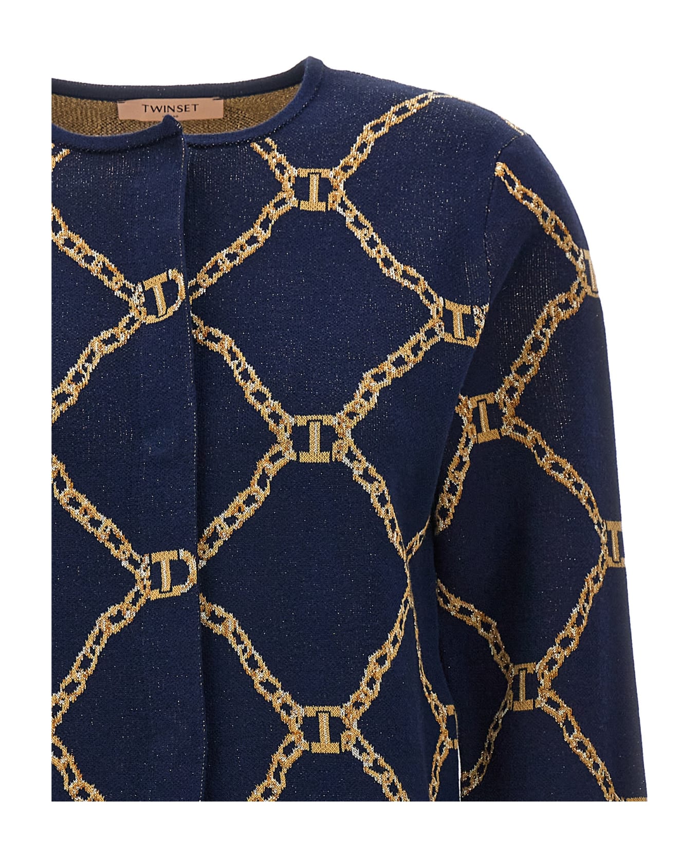 TwinSet 'chains' Cardigan - Blue