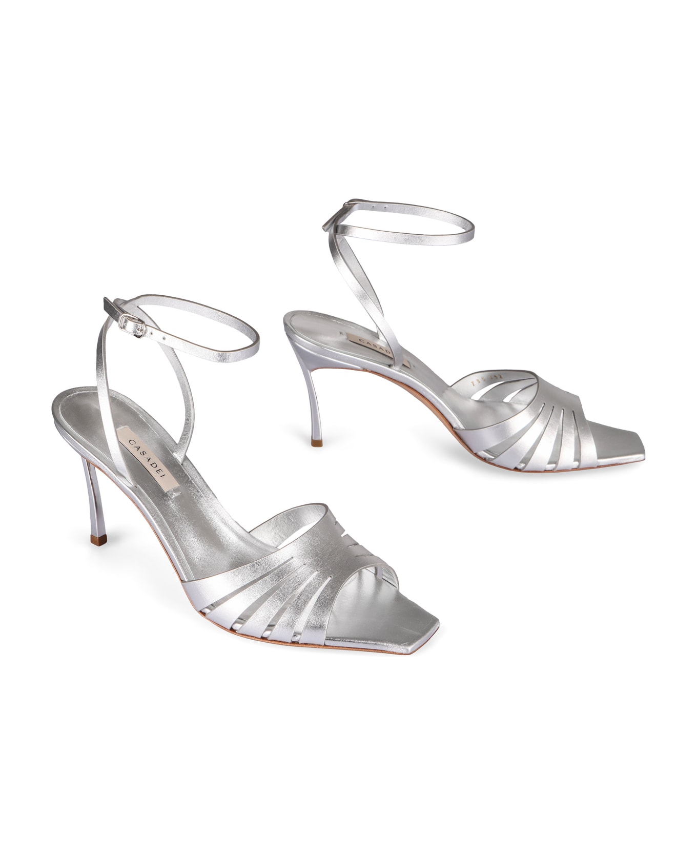 Casadei Flash Leather Sandals - Silver