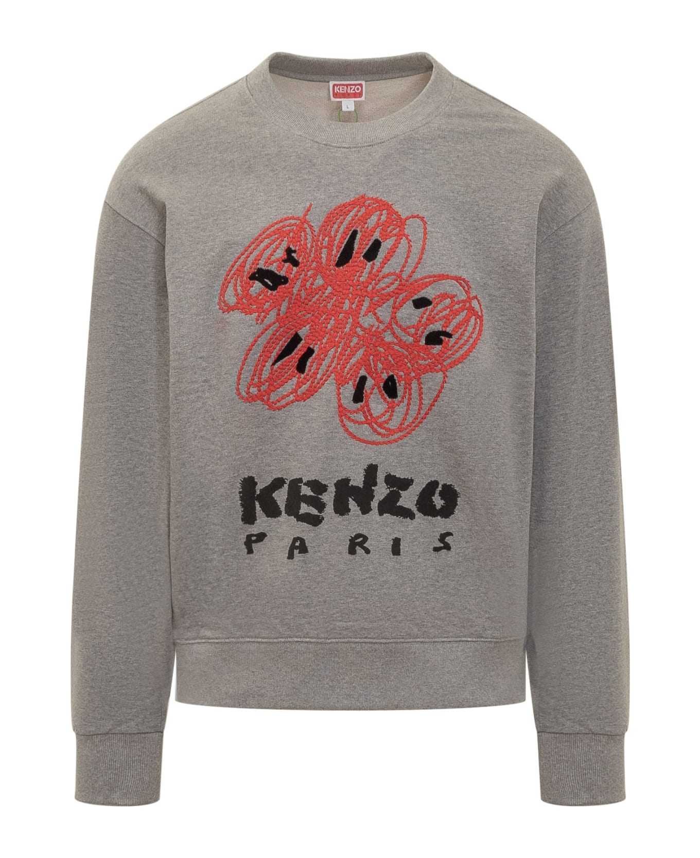 Kenzo Drawn Varsity Sweatshirt - GRIS PERLE