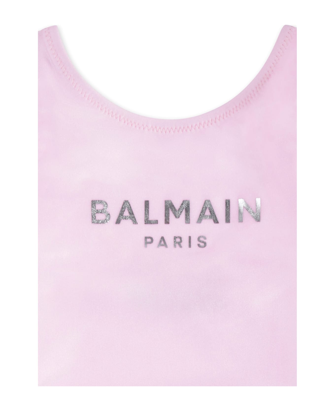 Balmain Pink Swimsuit For Baby Girl With Logo - Pink