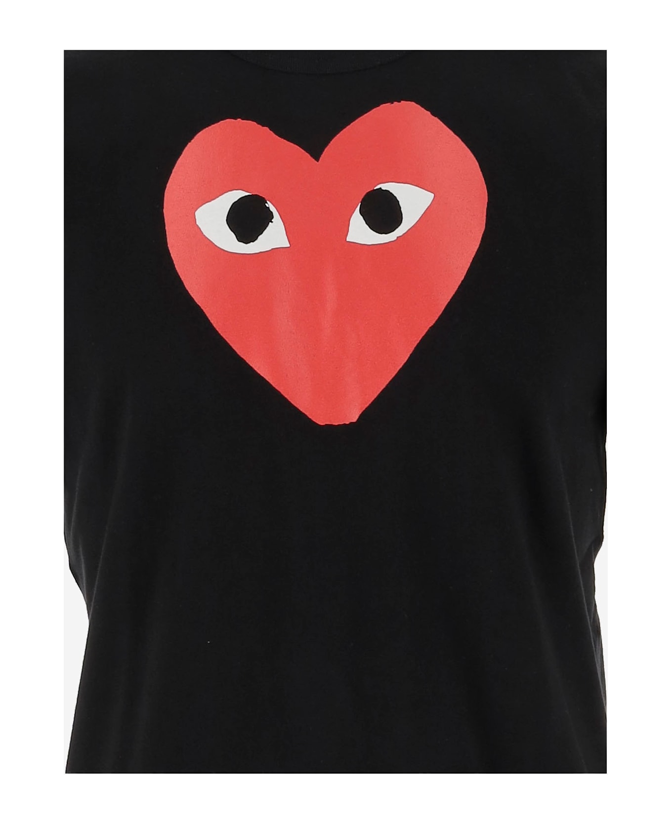 Comme des Garçons Play Cotton T-shirt With Logo - Black
