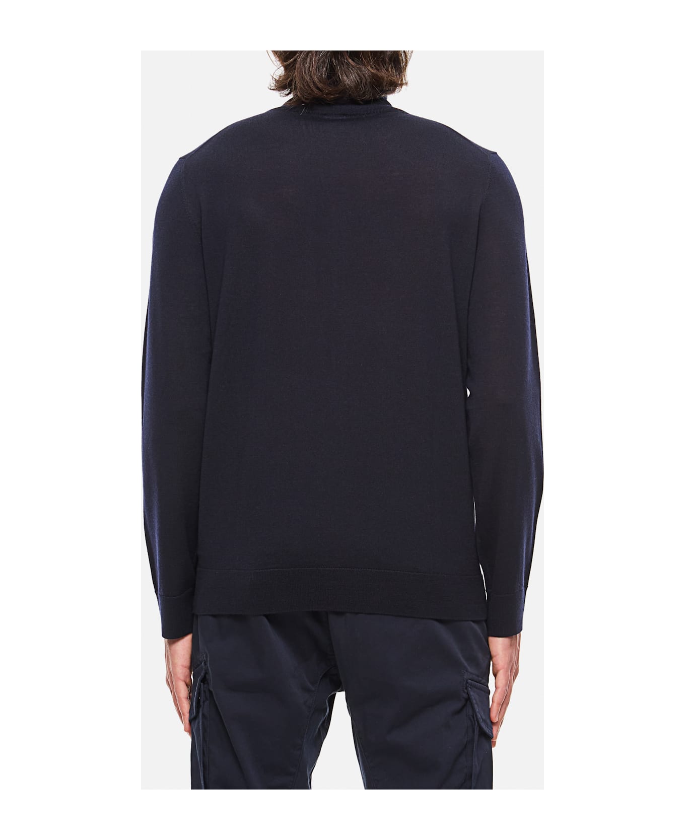 Paul Smith Navy Washable Merino Wool 'signature Stripe' Zip Cardigan - Blue