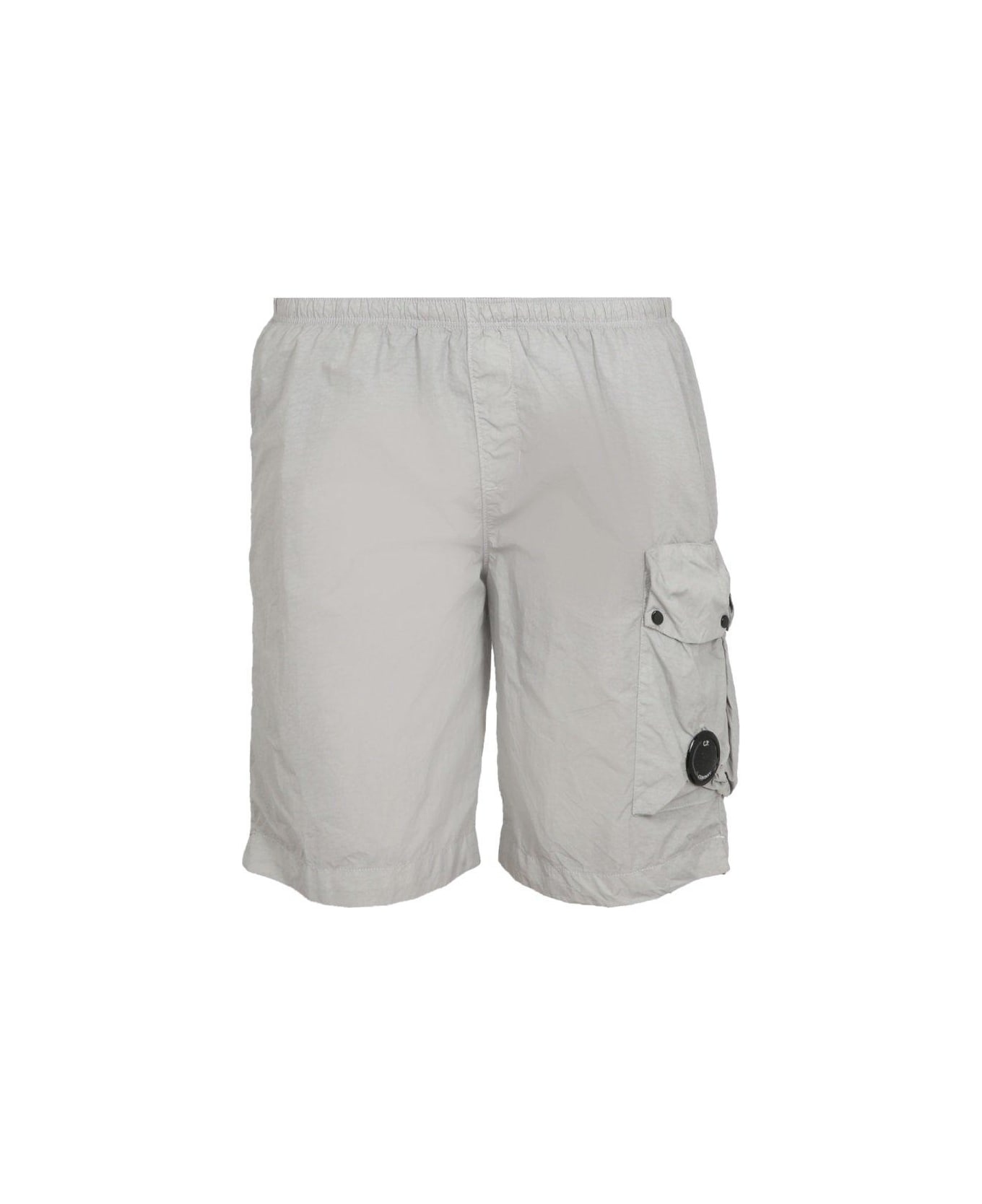 C.P. Company Lens-detail Knee Length Swim Shorts - GREY