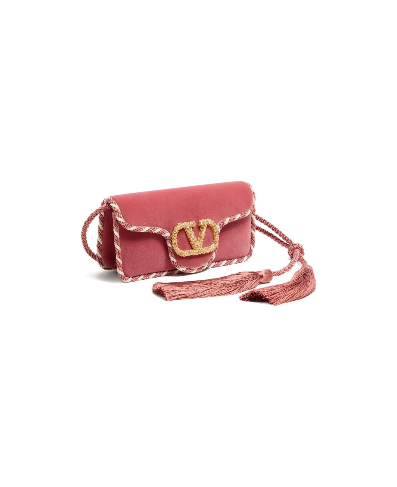 Valentino Garavani Loco' Velvet Clutch - Pink