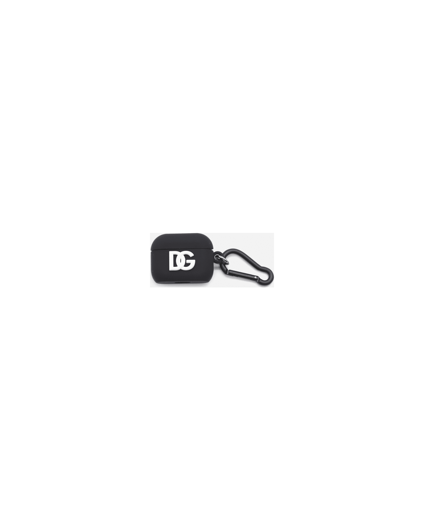 Dolce & Gabbana Rubber Airpods Case With Contrasting Logo - Black, white