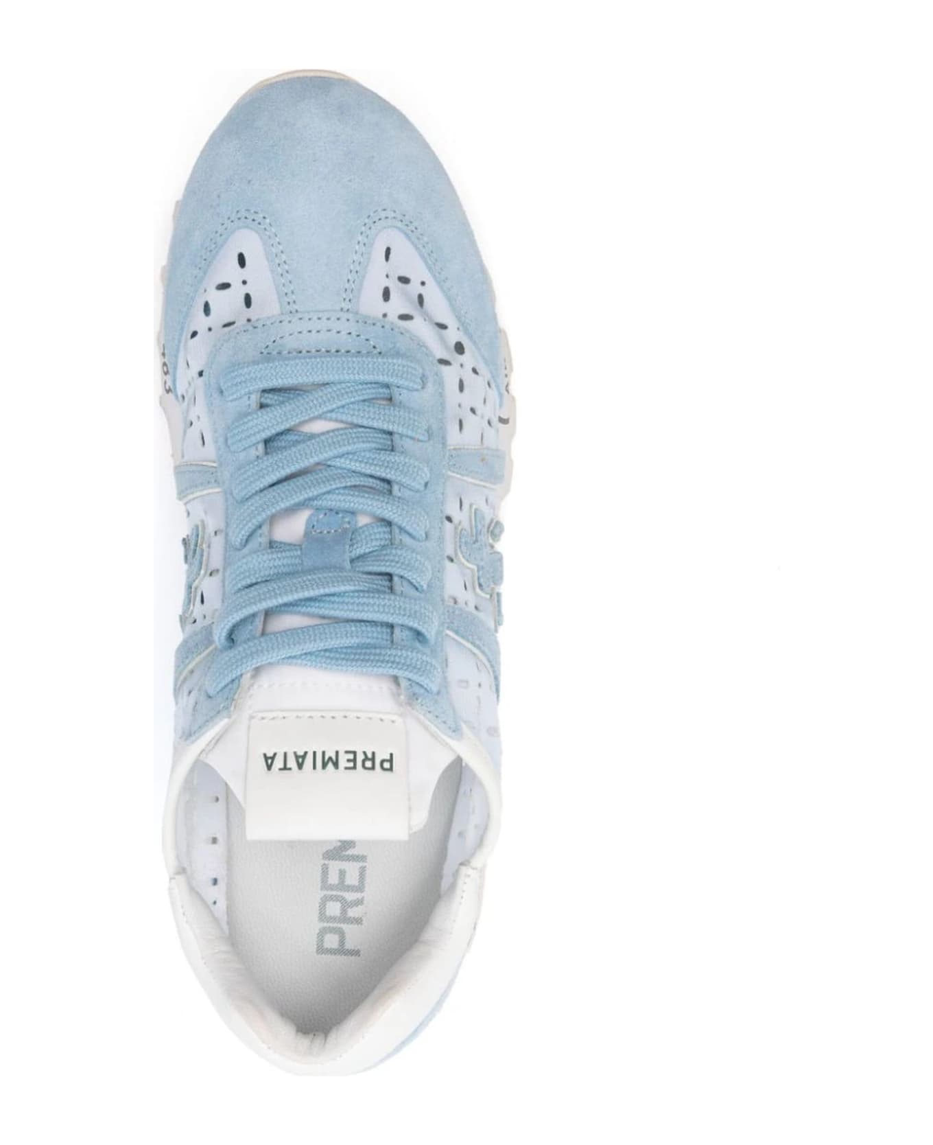 Premiata Light Blue Nylon And Suede Lucy Sneakers - Blue