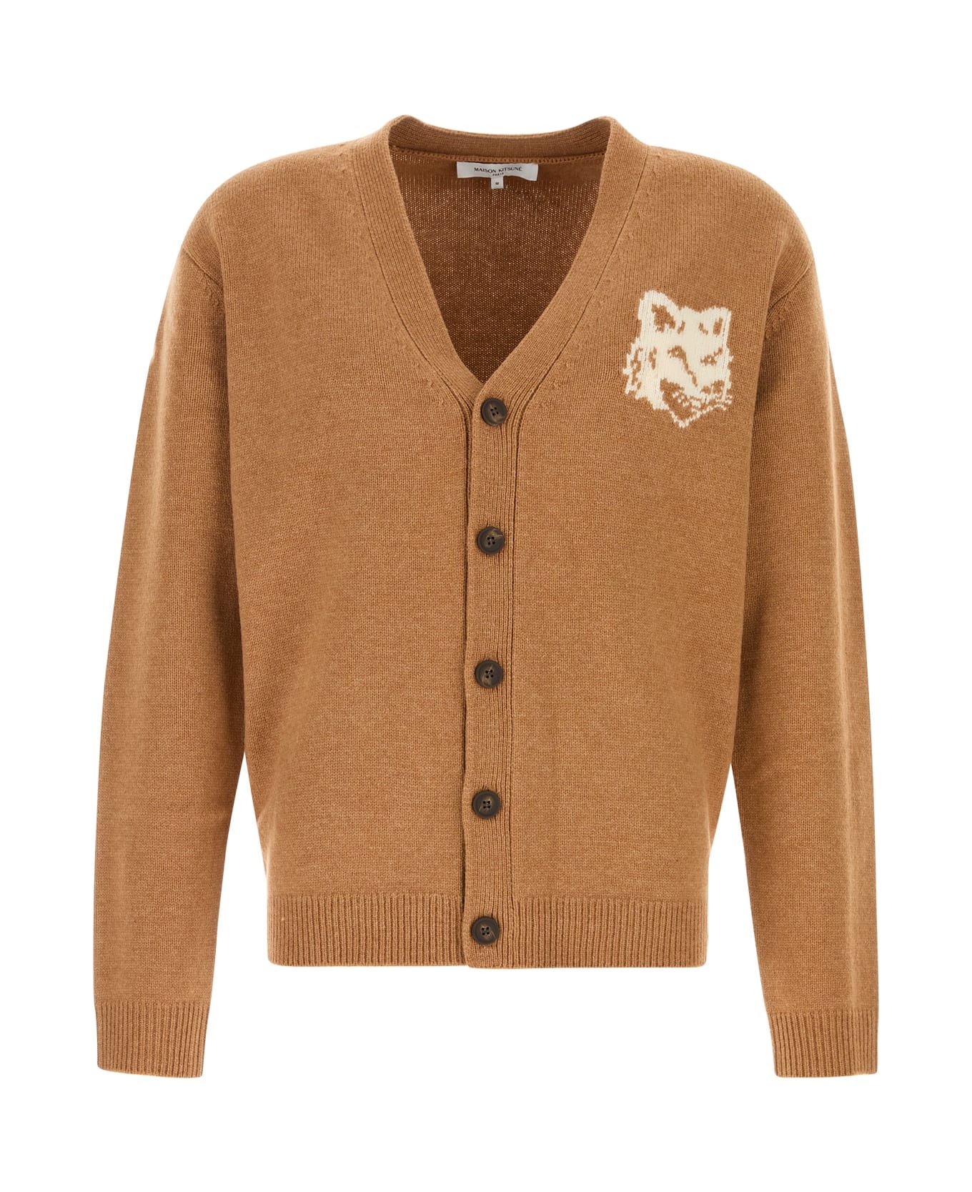 Maison Kitsuné Biscuit Wool Cardigan - SEQUOIA