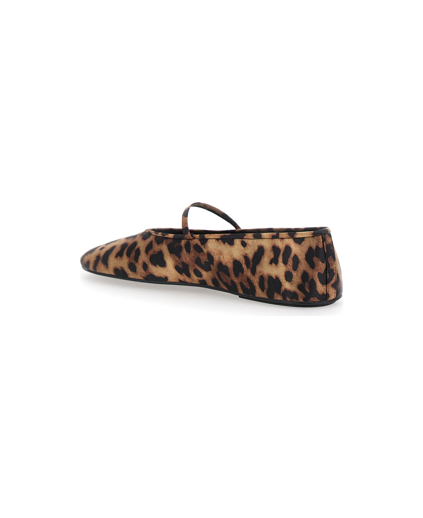 Jeffrey Campbell 
dancerina
 Brown Ballet Shoes With Strap And Leopard Print In Tech Fabric Woman - Brown