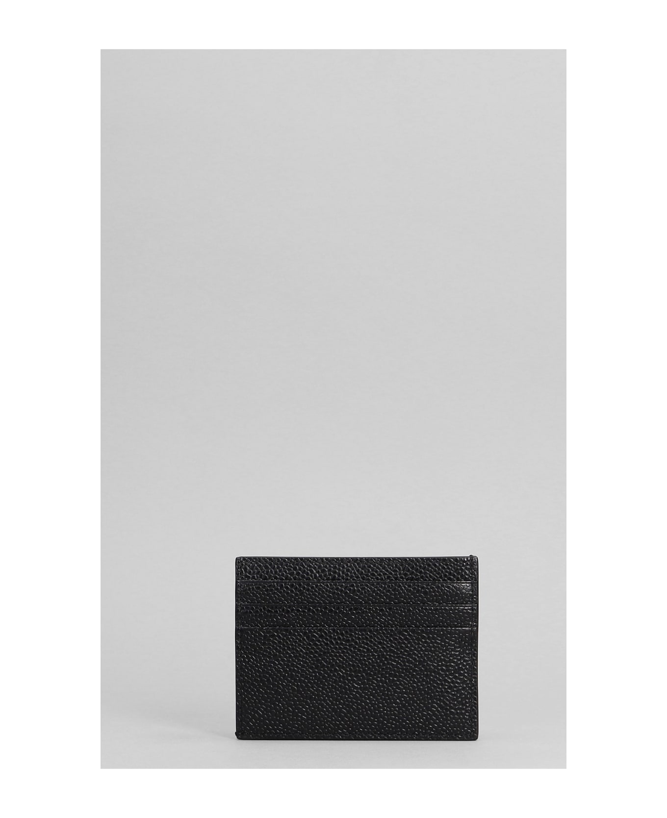 Thom Browne Wallet In Black Leather - black