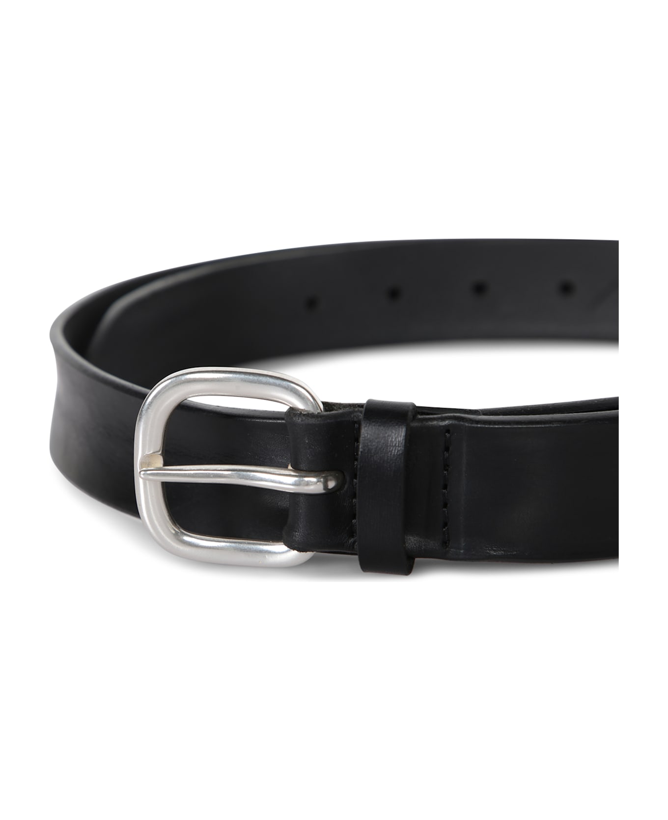 Orciani Black Leather Belt - Black