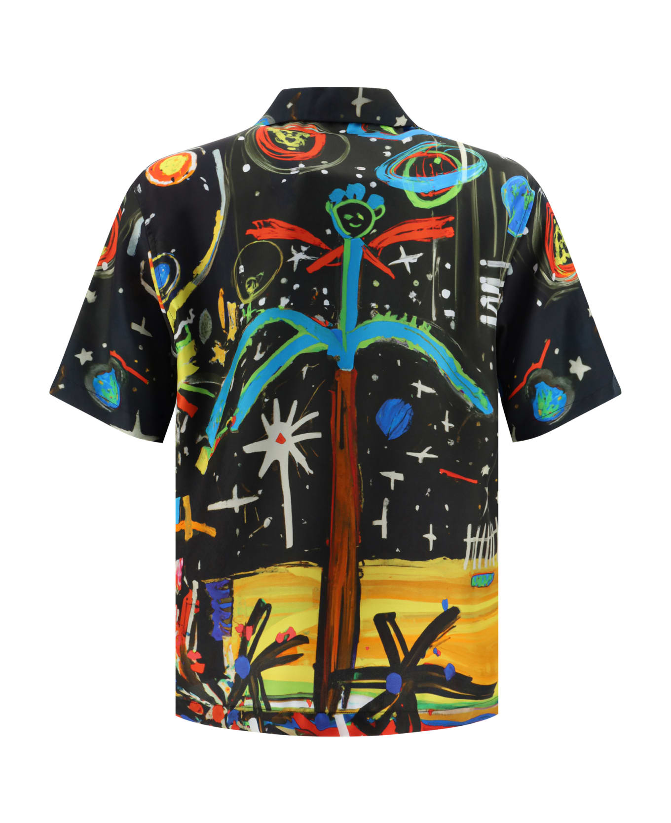 Palm Angels Starry Night Bowling Shirt - Black Mult シャツ