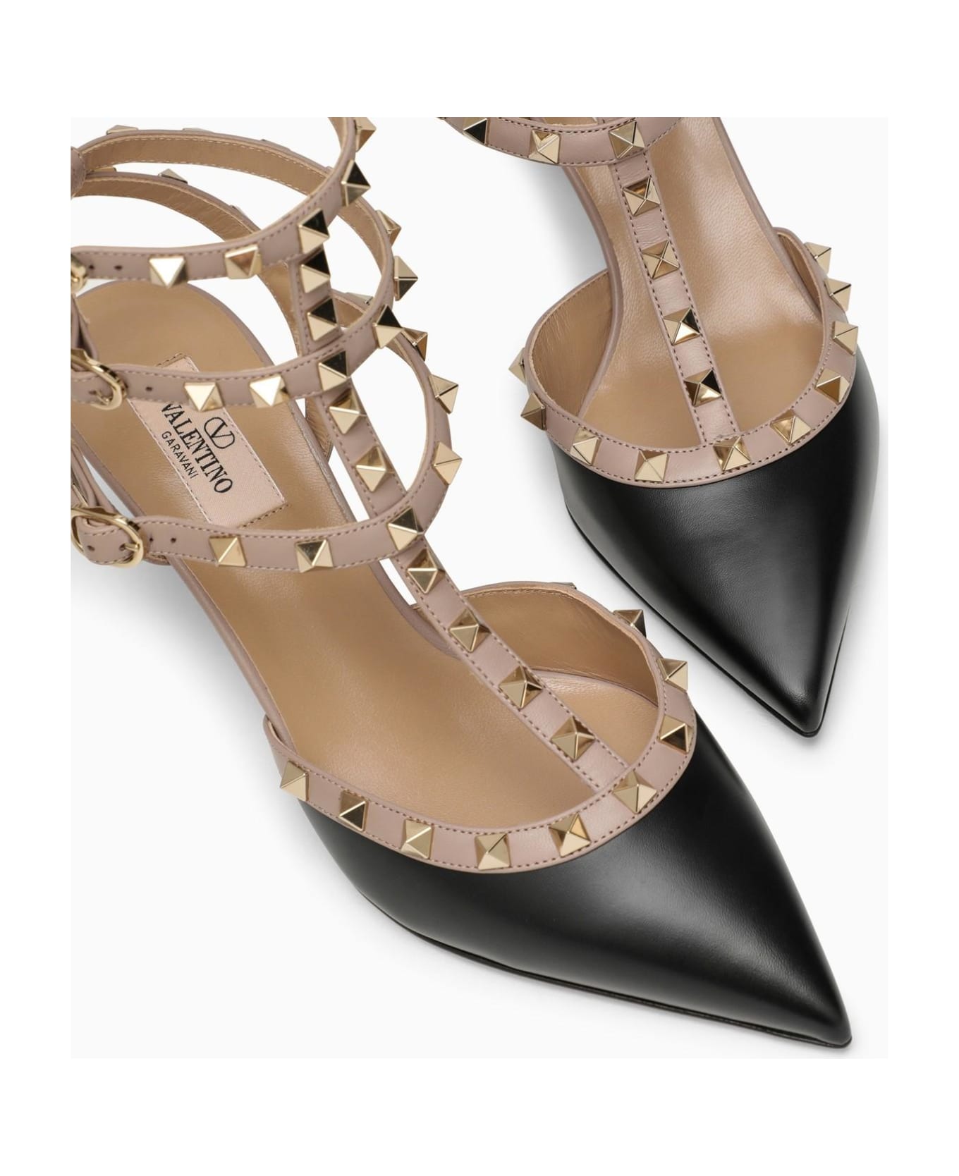 Valentino Garavani Black\/poudre Rockstud Slingback - Black