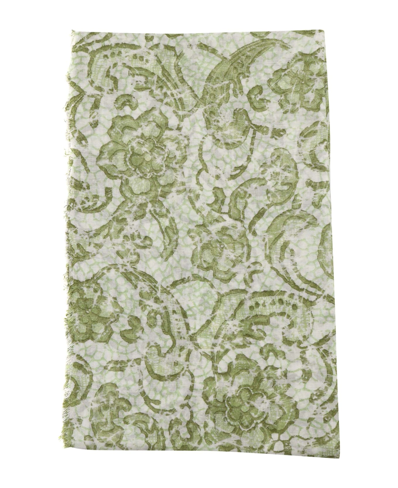 Faliero Sarti Light Green Patterned Scarf - GREEN スカーフ＆ストール