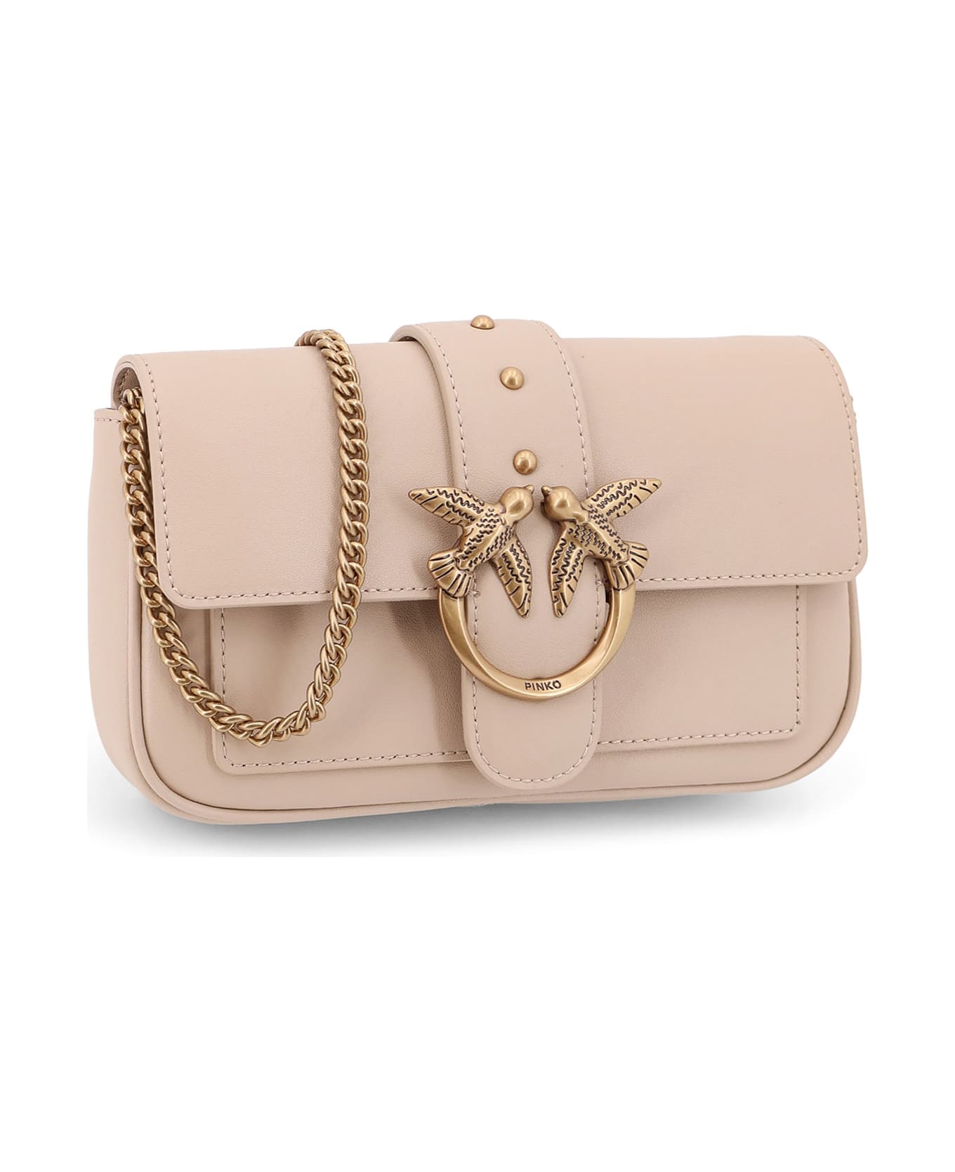 Pinko Love One Pocket Shoulder Bag - BEIGE