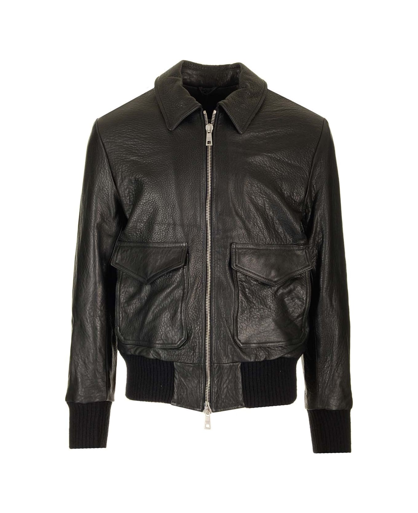 Giorgio Brato Black Leather Jacket - Black