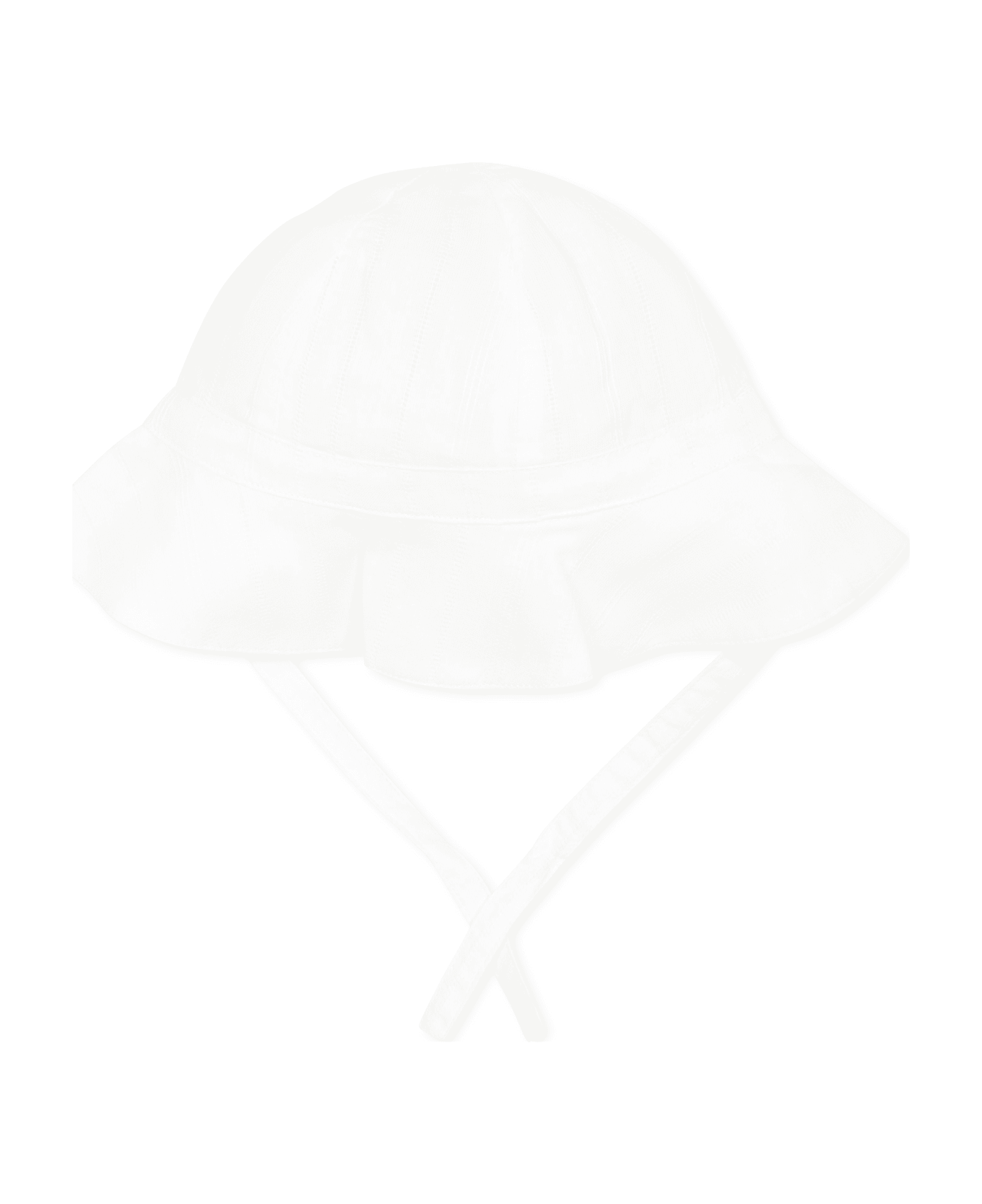 Petit Bateau White Cloche For Baby Girl With Logo - White