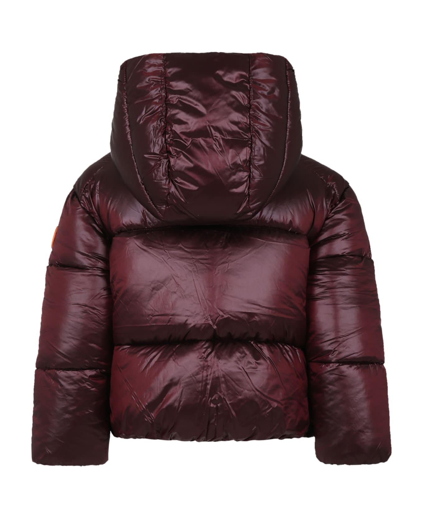 Save the Duck Burgundy Ili Down Jacket For Girl With Logo - Bordeaux