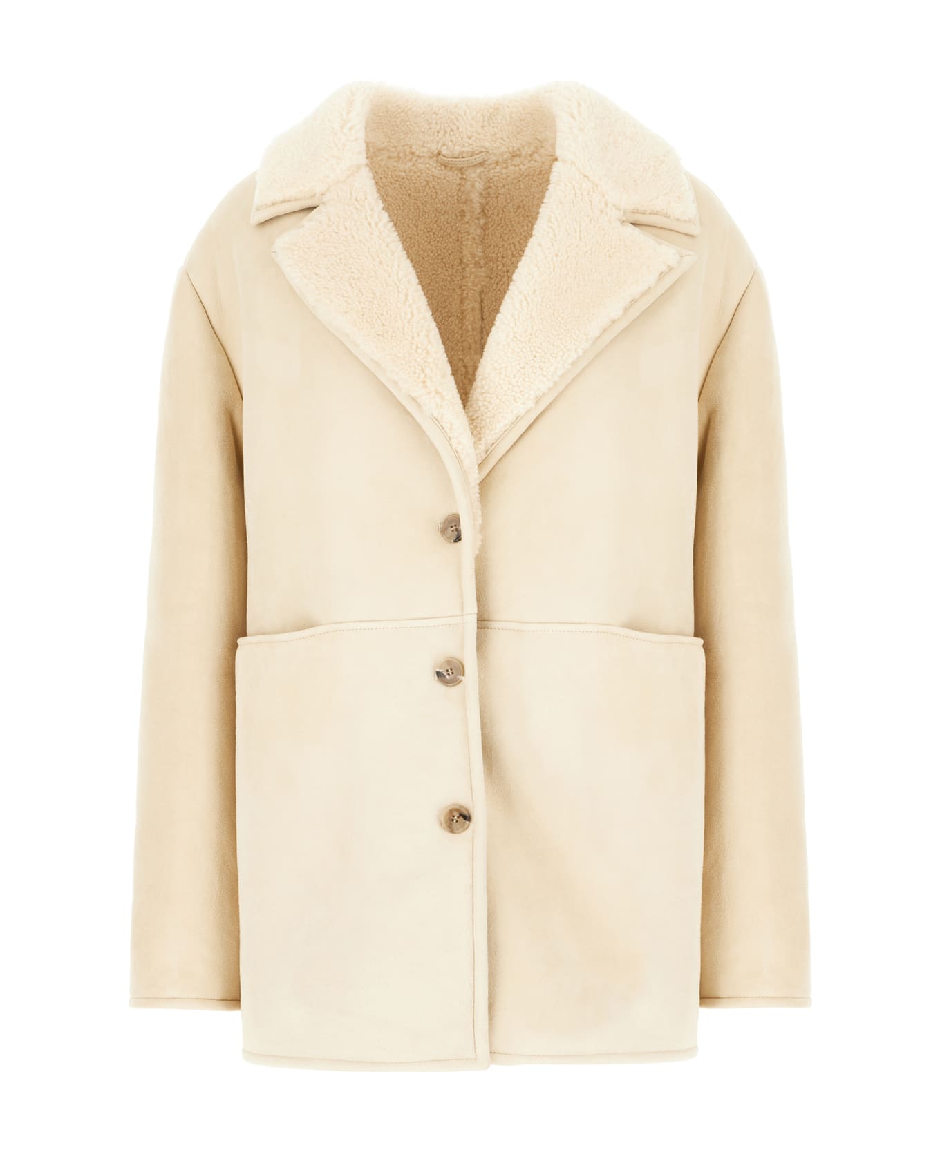 Loulou Studio Ivory Shearling Jacket - IVORY