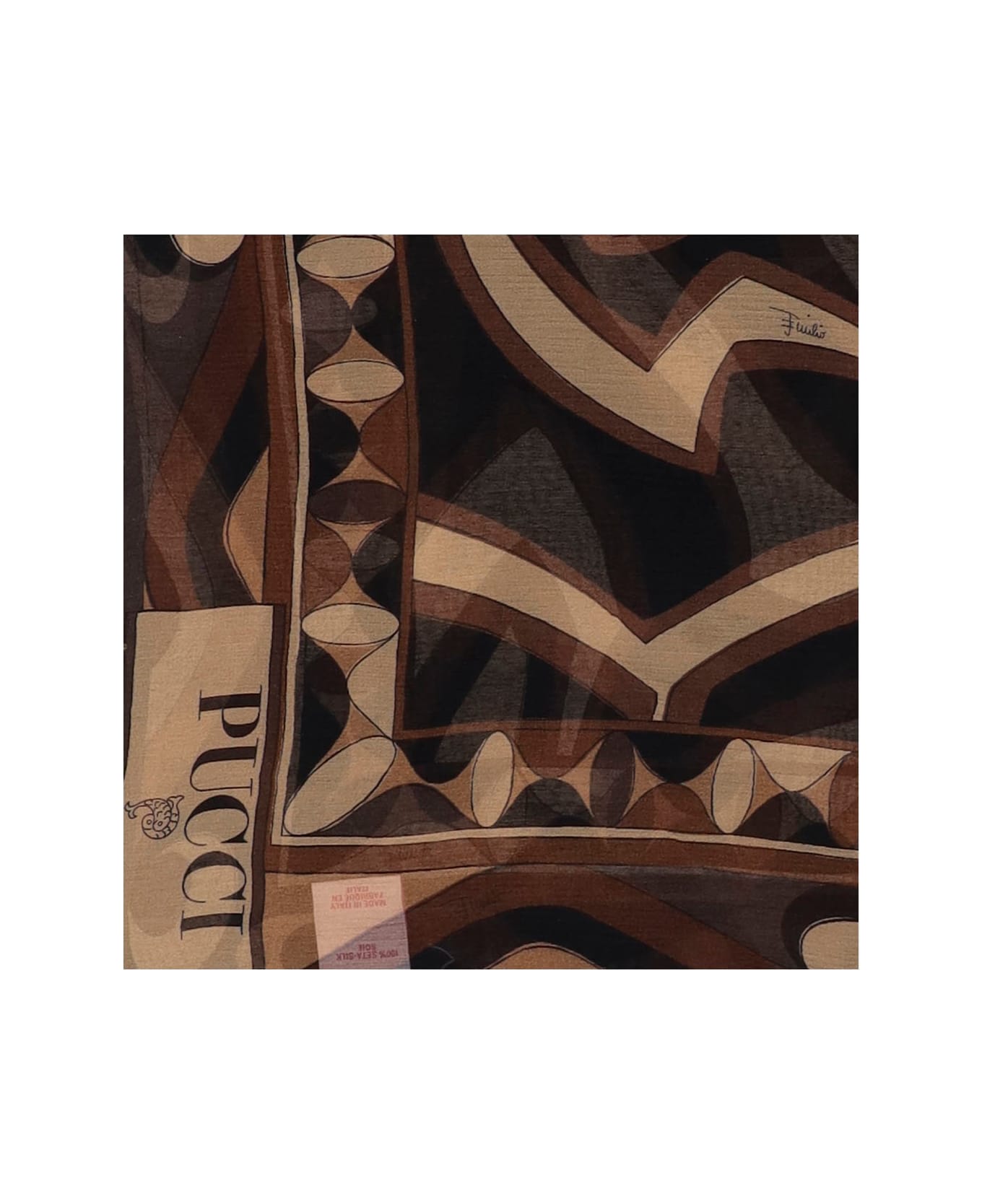 Pucci Printed Silk Scarf - Red