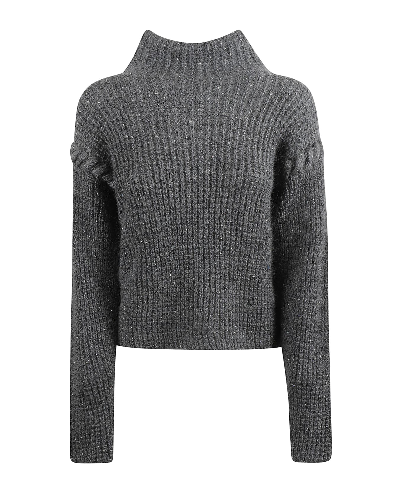 Genny Rib Knit Sweater - Grey