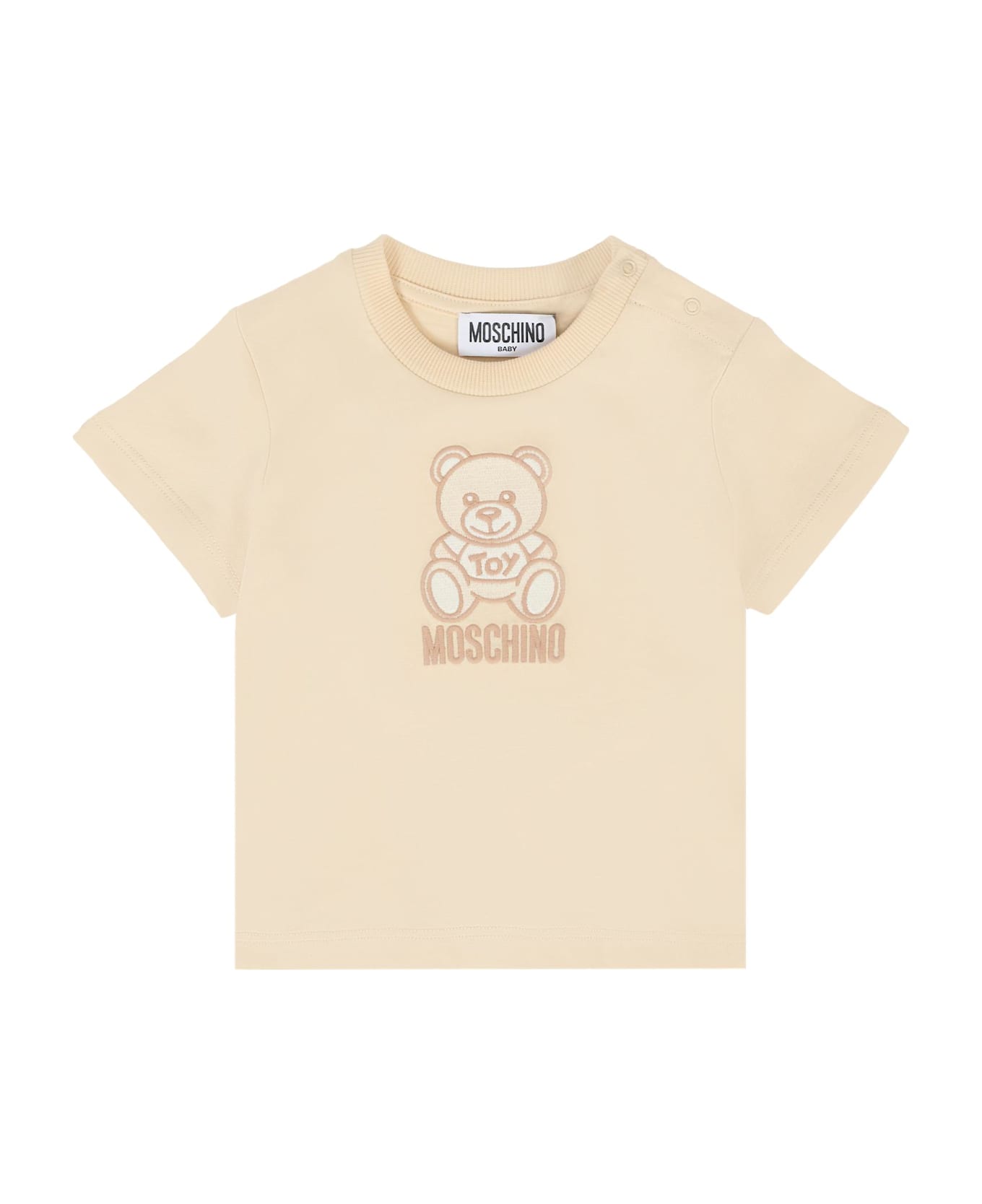 Moschino Beige T-shirt For Babykids With Teddy Bear - Beige