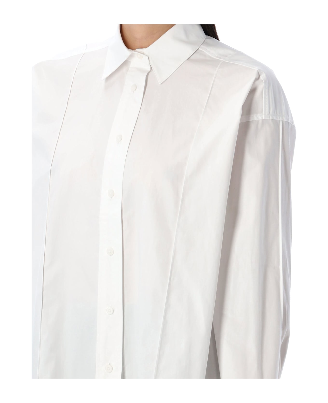REMAIN Birger Christensen Oversize Pintuck Shirt - Bianco
